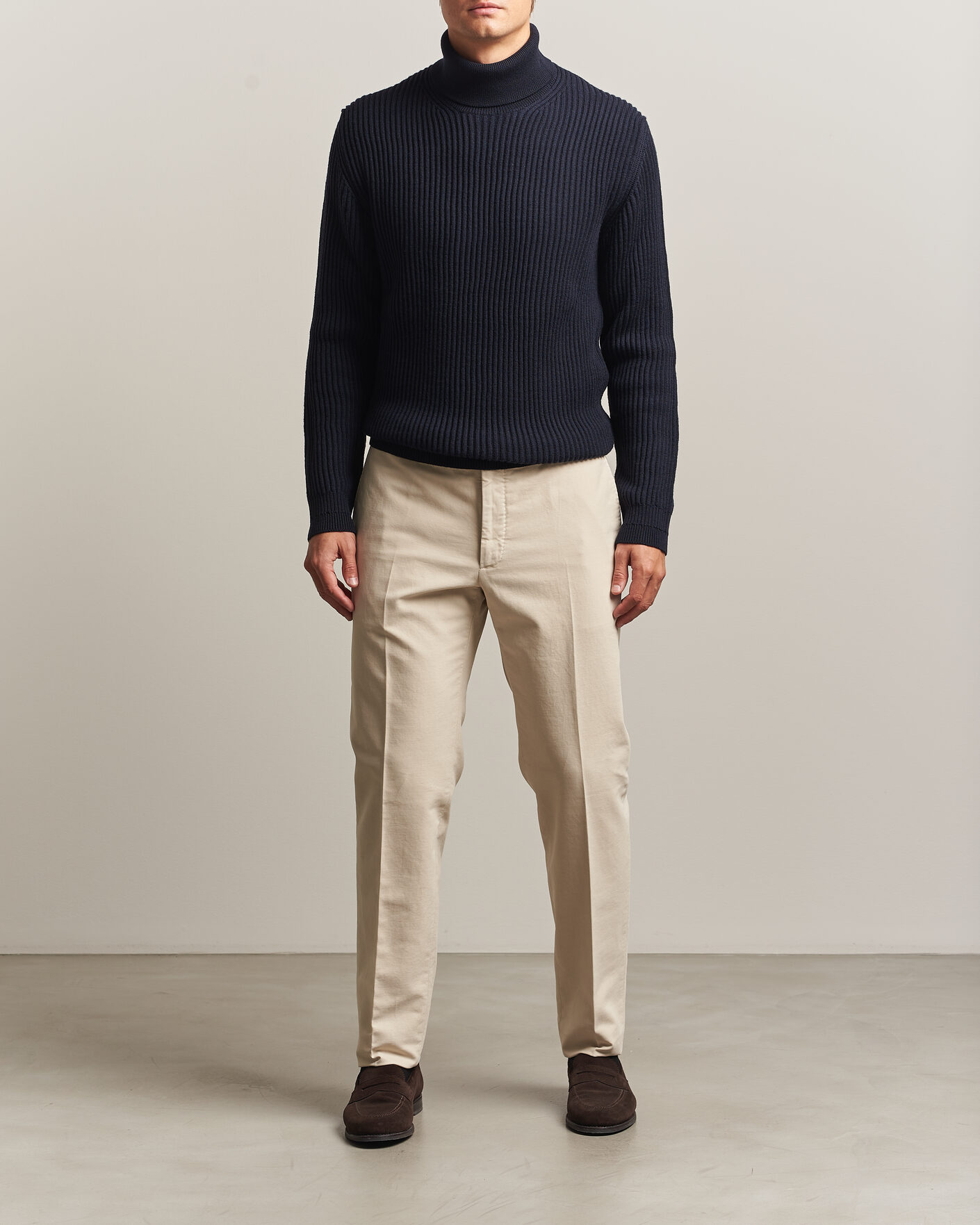 Men | Trousers | Incotex | Regular Fit Soft Cotton Stretch Chinos Off White