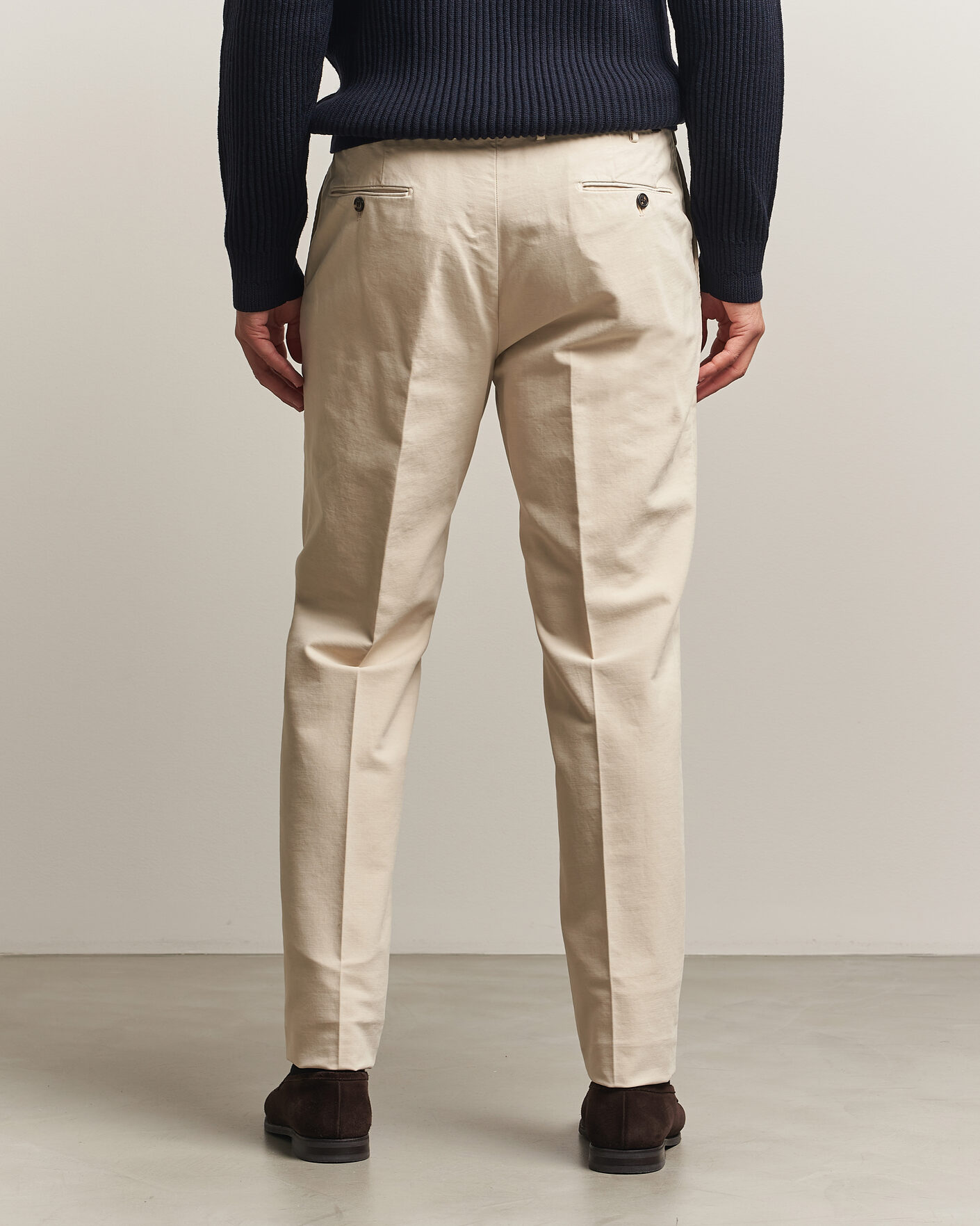 Men | Trousers | Incotex | Regular Fit Soft Cotton Stretch Chinos Off White