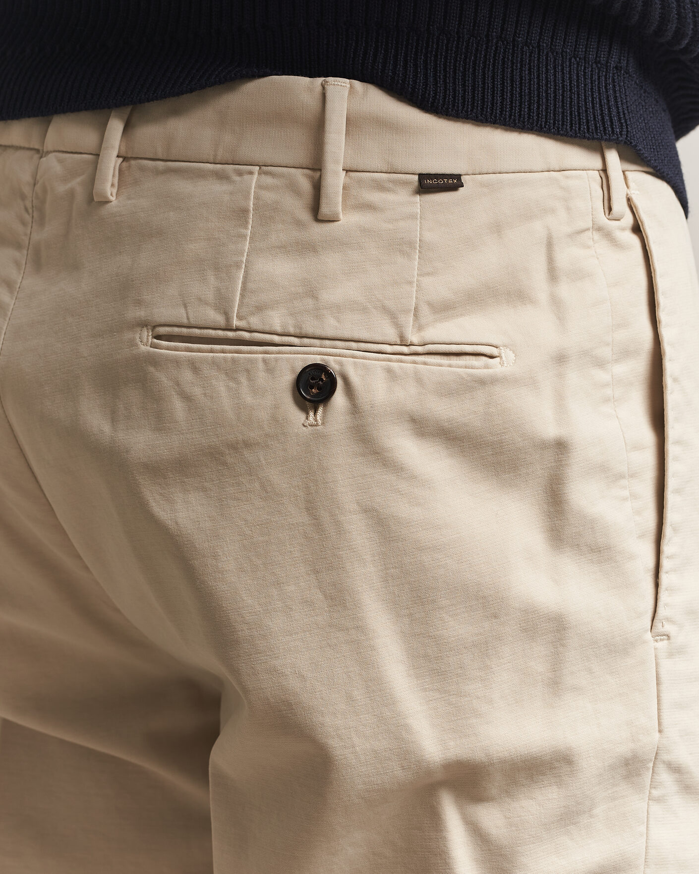 Men | Trousers | Incotex | Regular Fit Soft Cotton Stretch Chinos Off White
