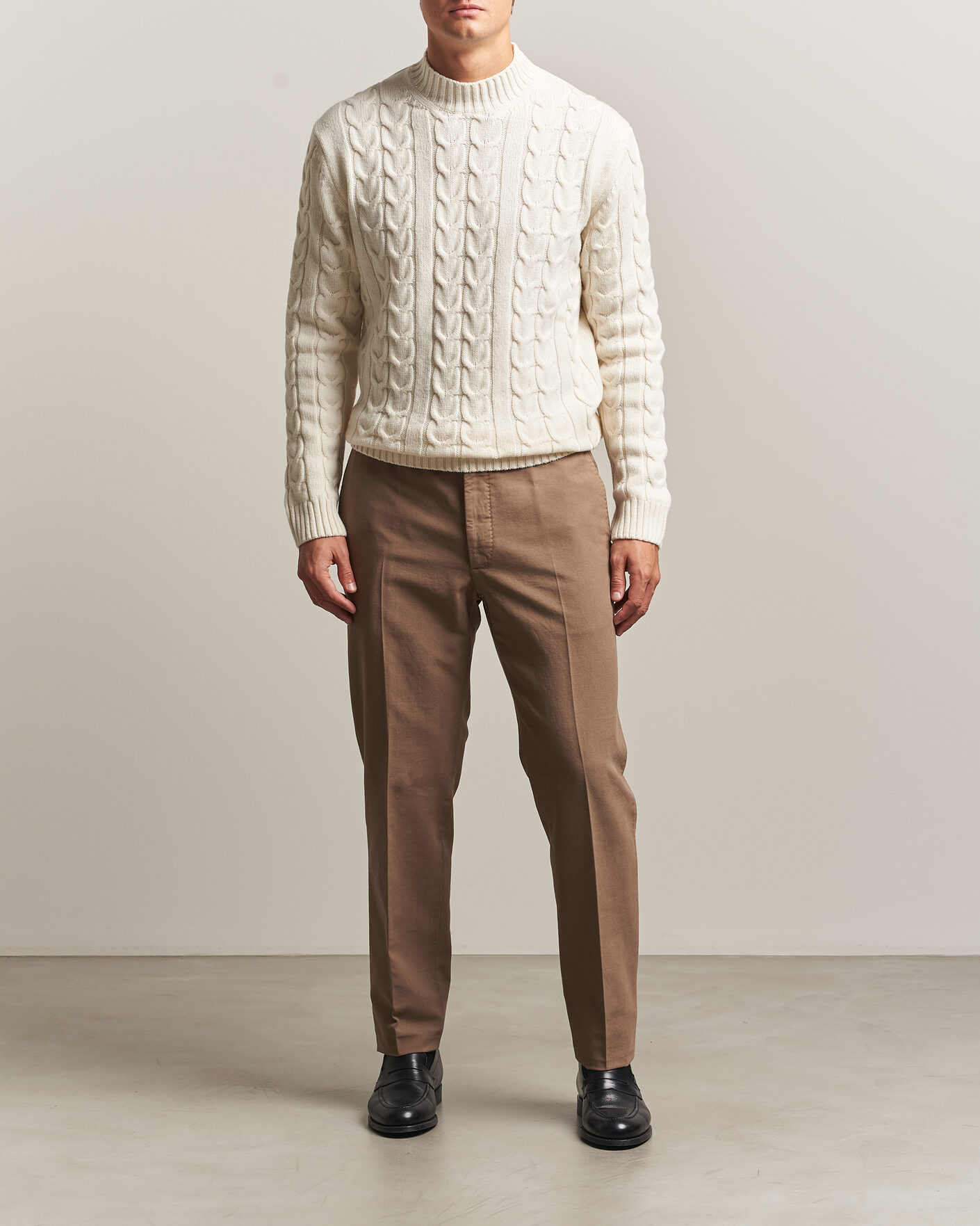 Men | Trousers | Incotex | Regular Fit Soft Cotton Stretch Chinos Taupe