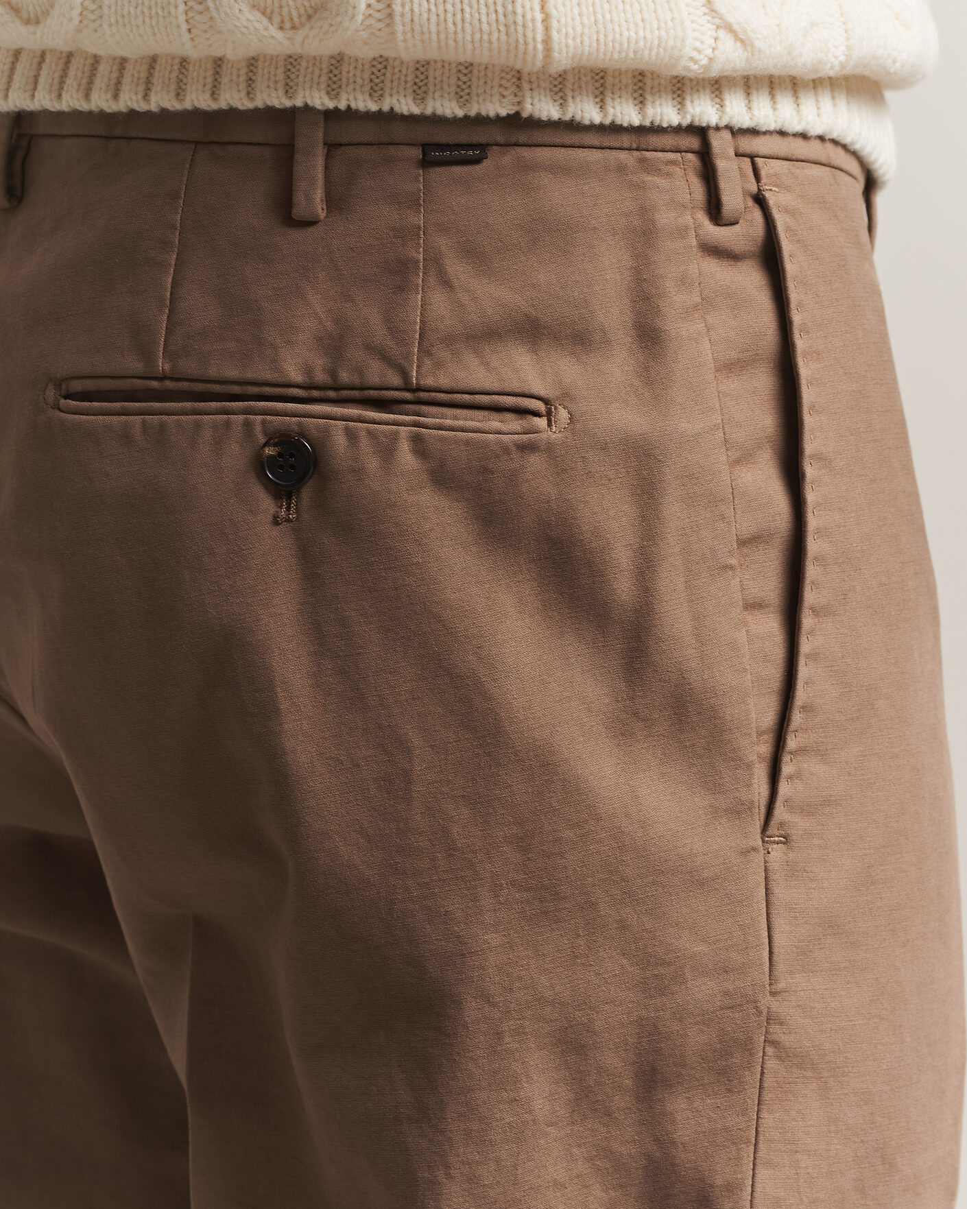Men | Trousers | Incotex | Regular Fit Soft Cotton Stretch Chinos Taupe