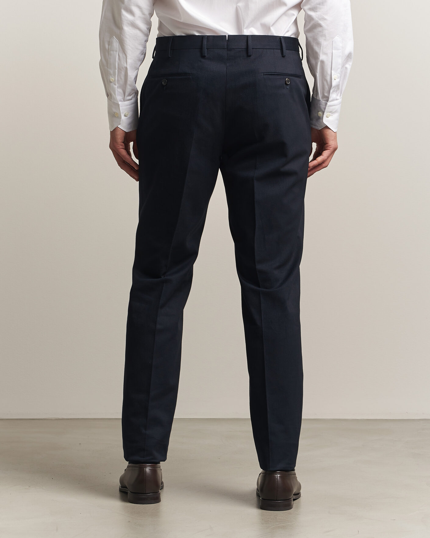 Men | Trousers | Incotex | Regular Fit Cotton/Cashmere Trousers Navy