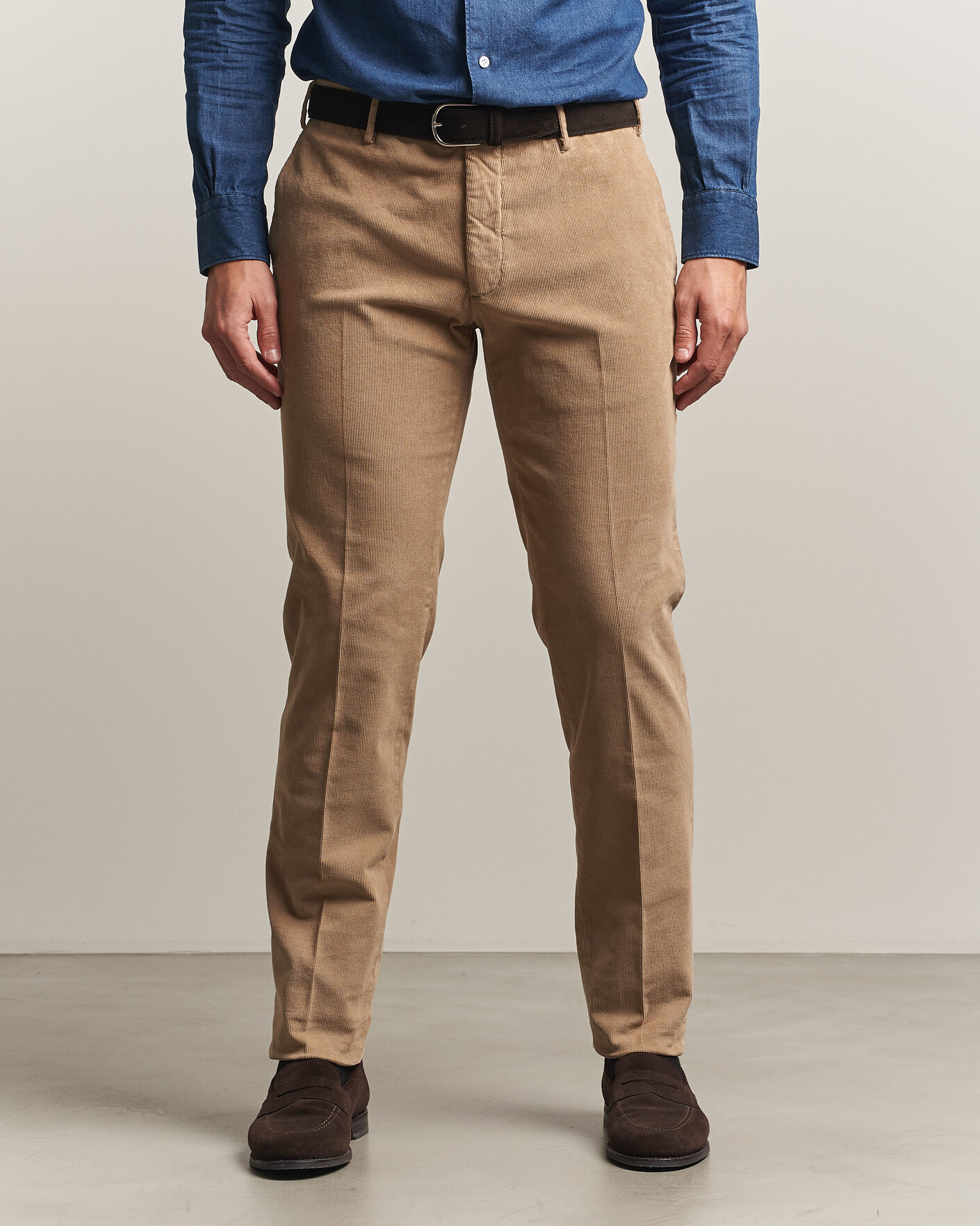 Men | Trousers | Incotex | Slim Fit Baby Corduroy Trousers Beige