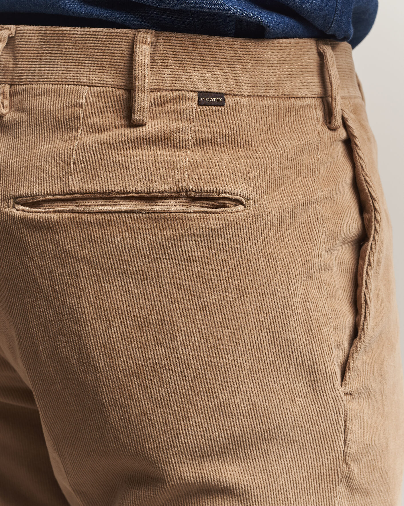 Men | Trousers | Incotex | Slim Fit Baby Corduroy Trousers Beige