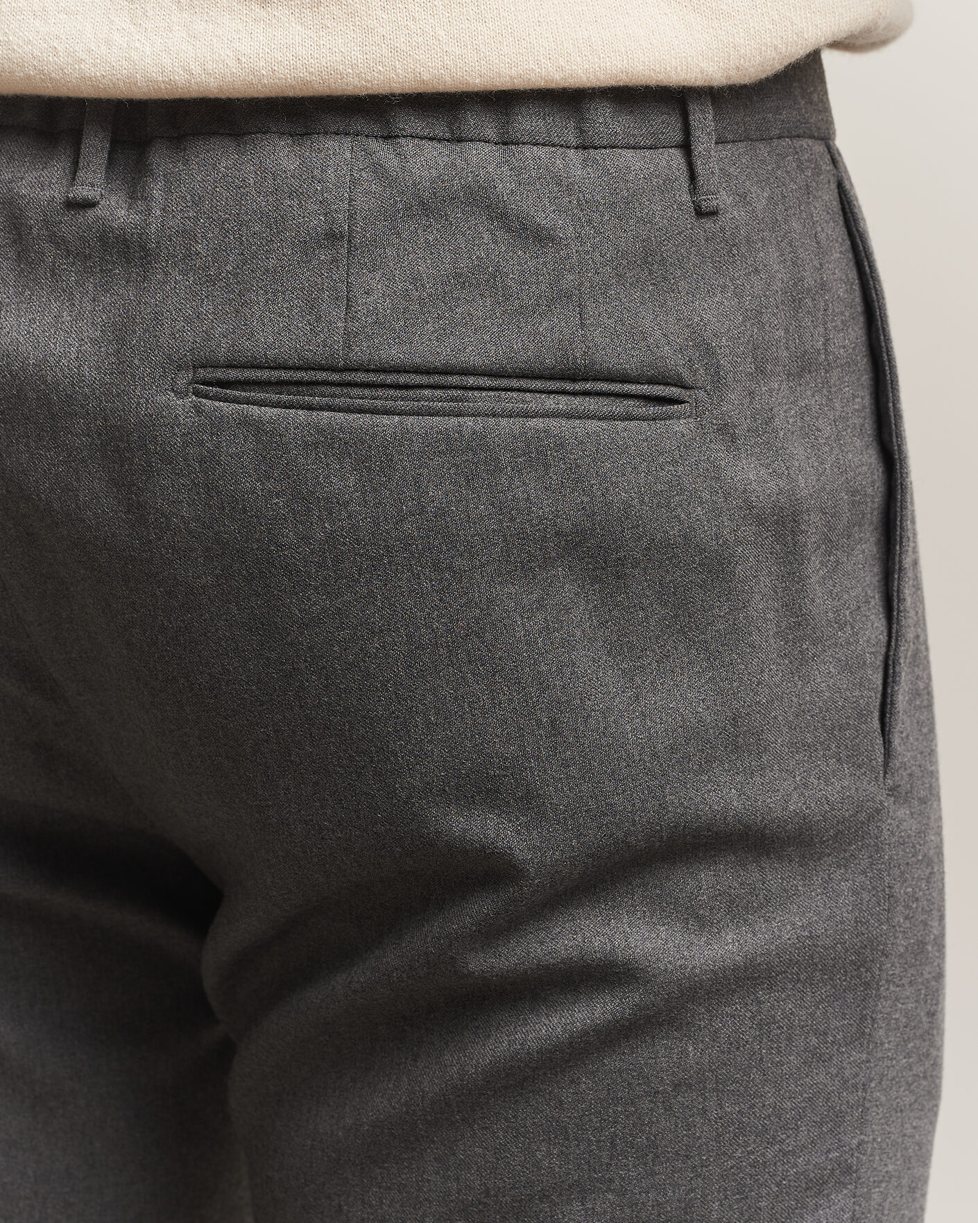 Men | Trousers | Incotex | Slim Fit Washable Flannel Trousers Grey Melange