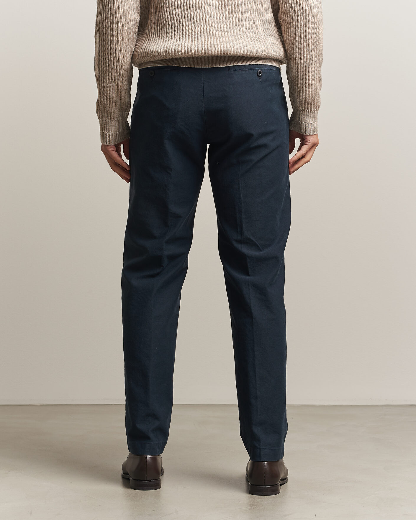 Men | Trousers | Incotex | Regular Fit Garment Dyed Slacks Navy