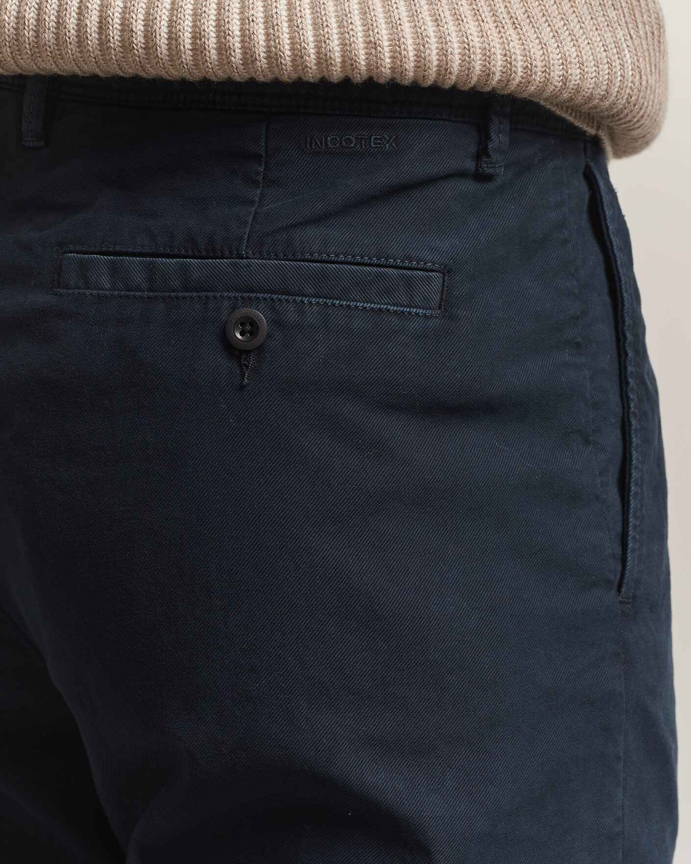 Men | Trousers | Incotex | Regular Fit Garment Dyed Slacks Navy