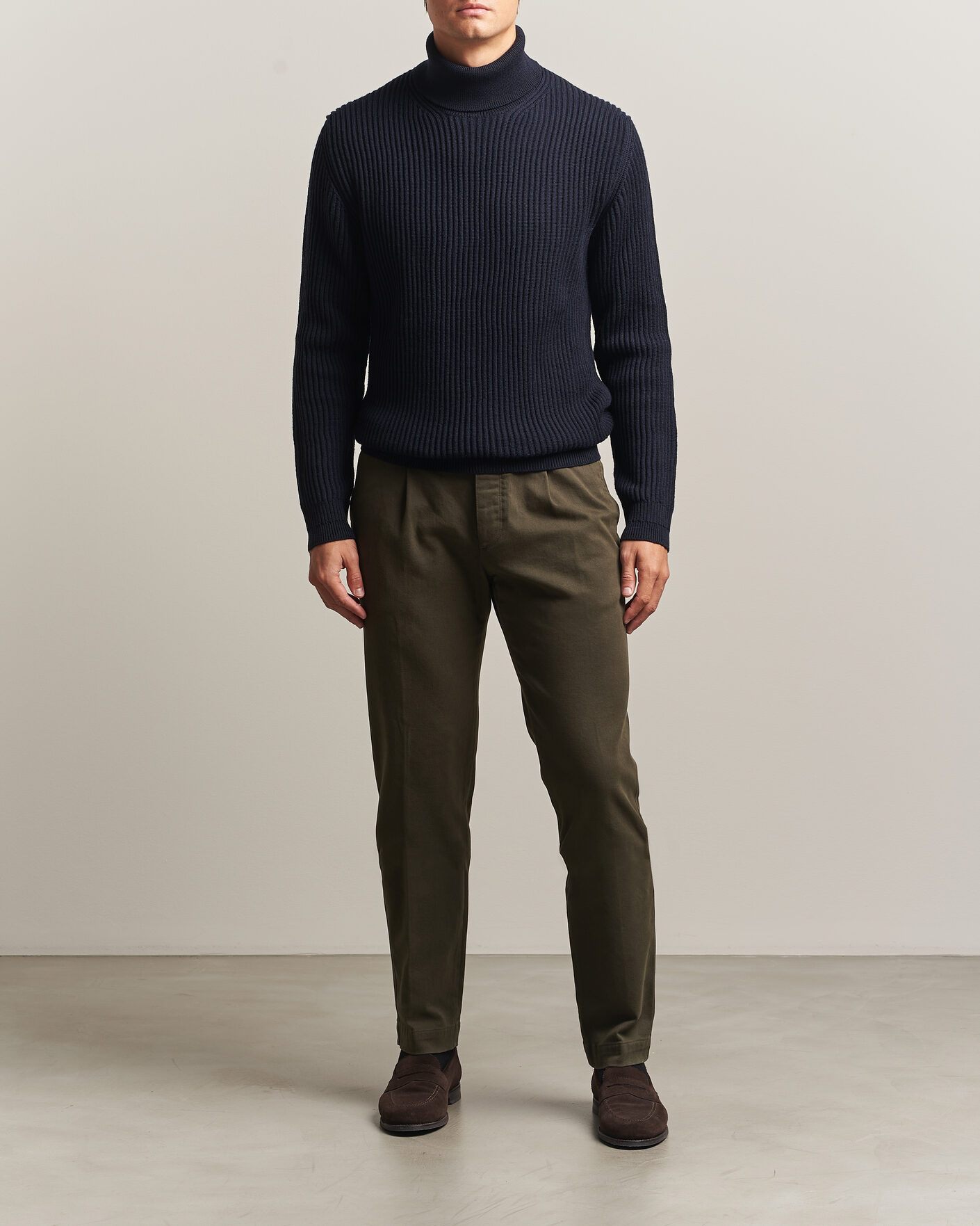 Men | Trousers | Incotex | Regular Fit Cover Chinos Dark Green