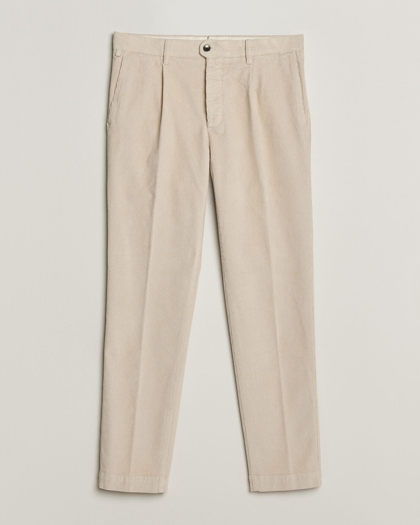 Men | Trousers | Incotex | Regular Fit Washed Corduroy Slacks Off White