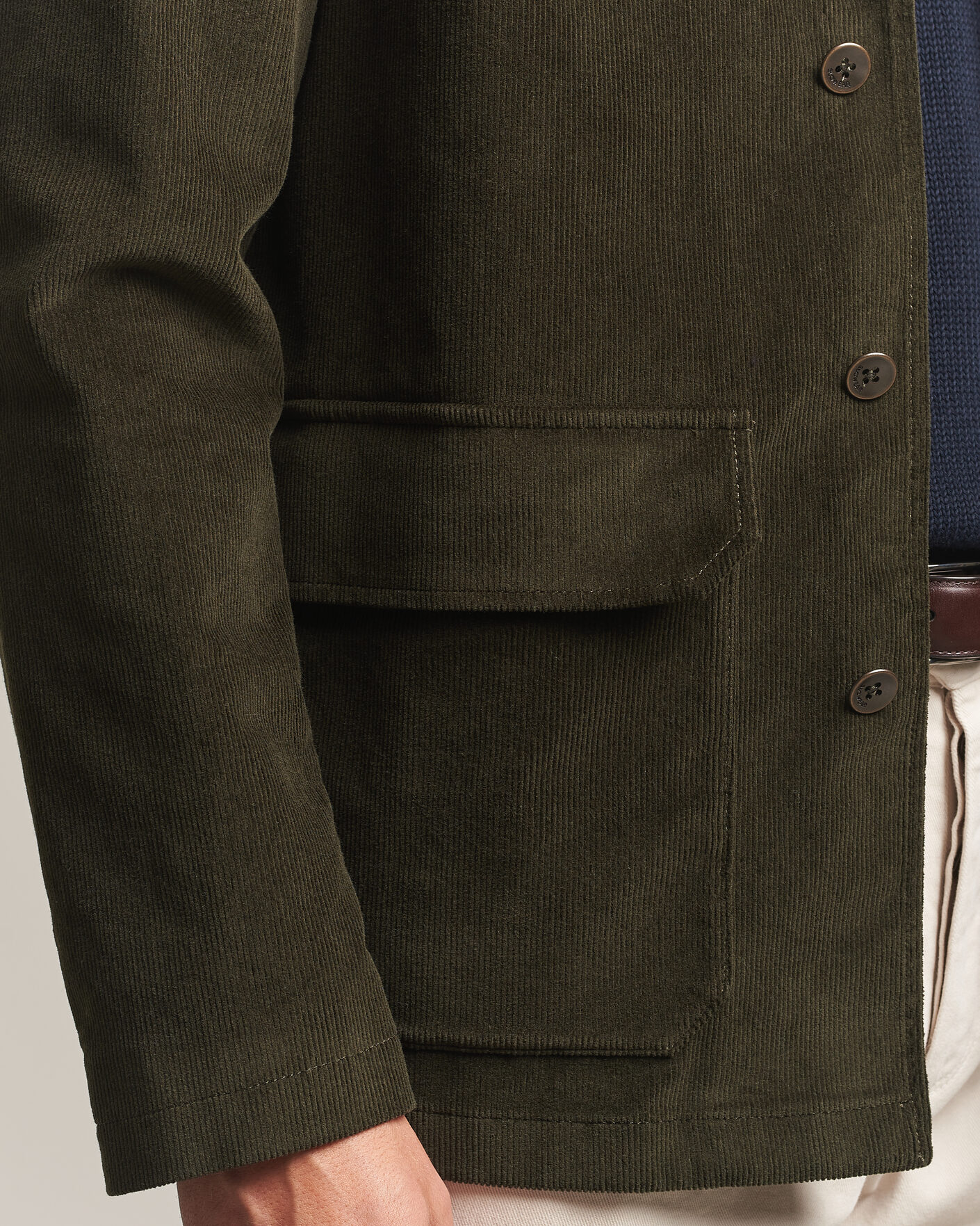 Men | Blazers | Incotex | Corduroy Sports Jacket Forest Green