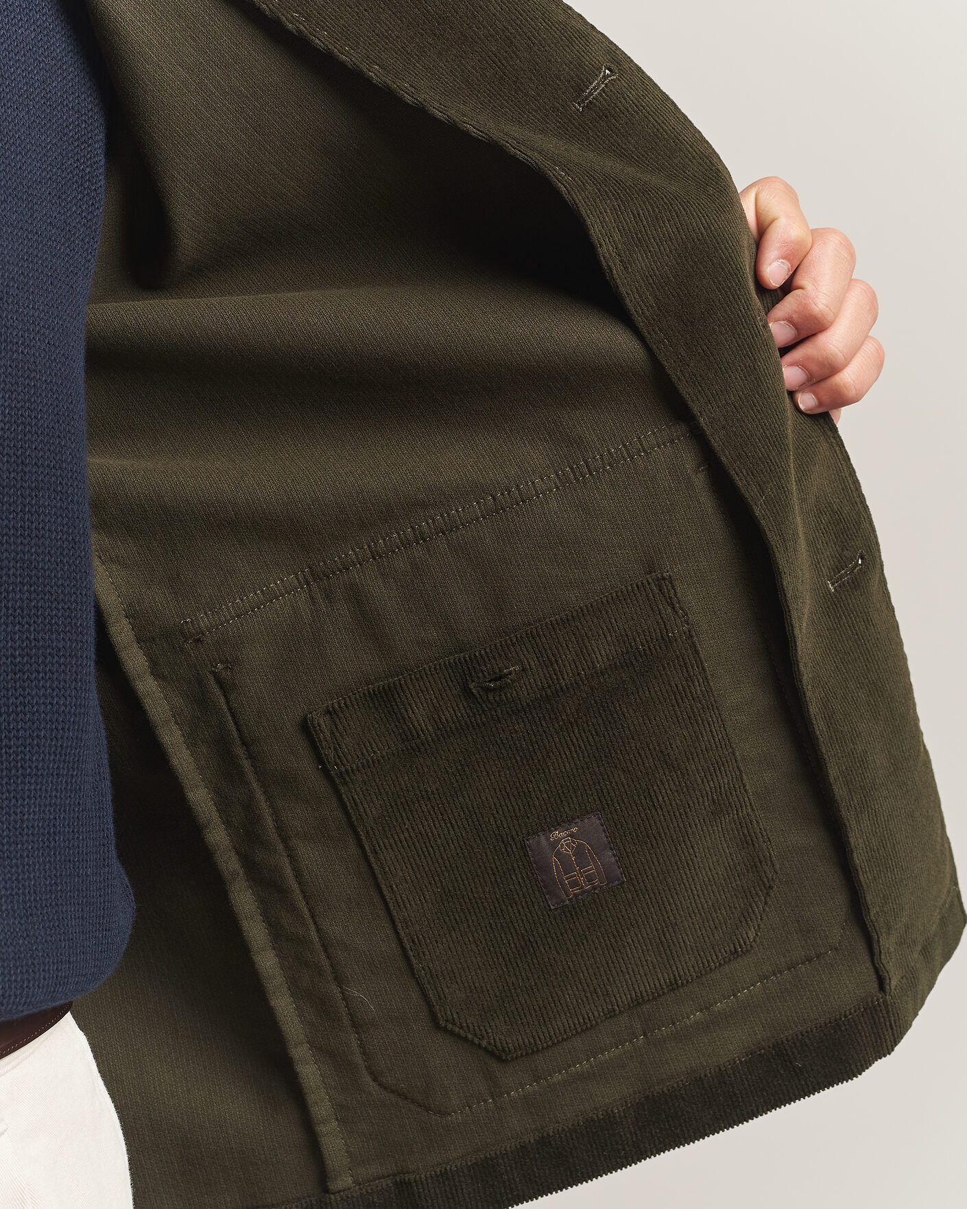 Men | Blazers | Incotex | Corduroy Sports Jacket Forest Green