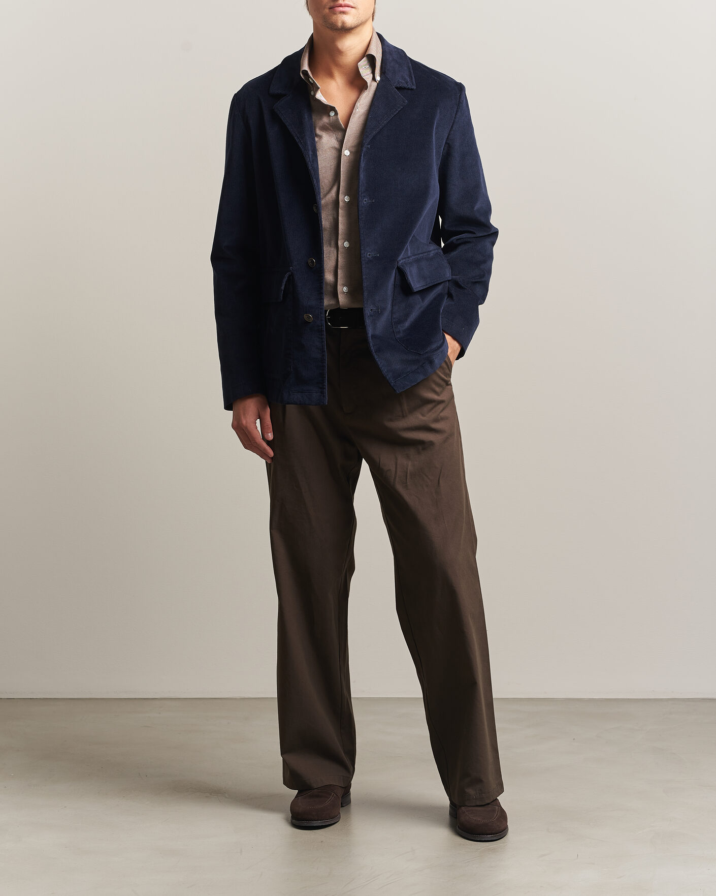 Men | Blazers | Incotex | Corduroy Sports Jacket Navy