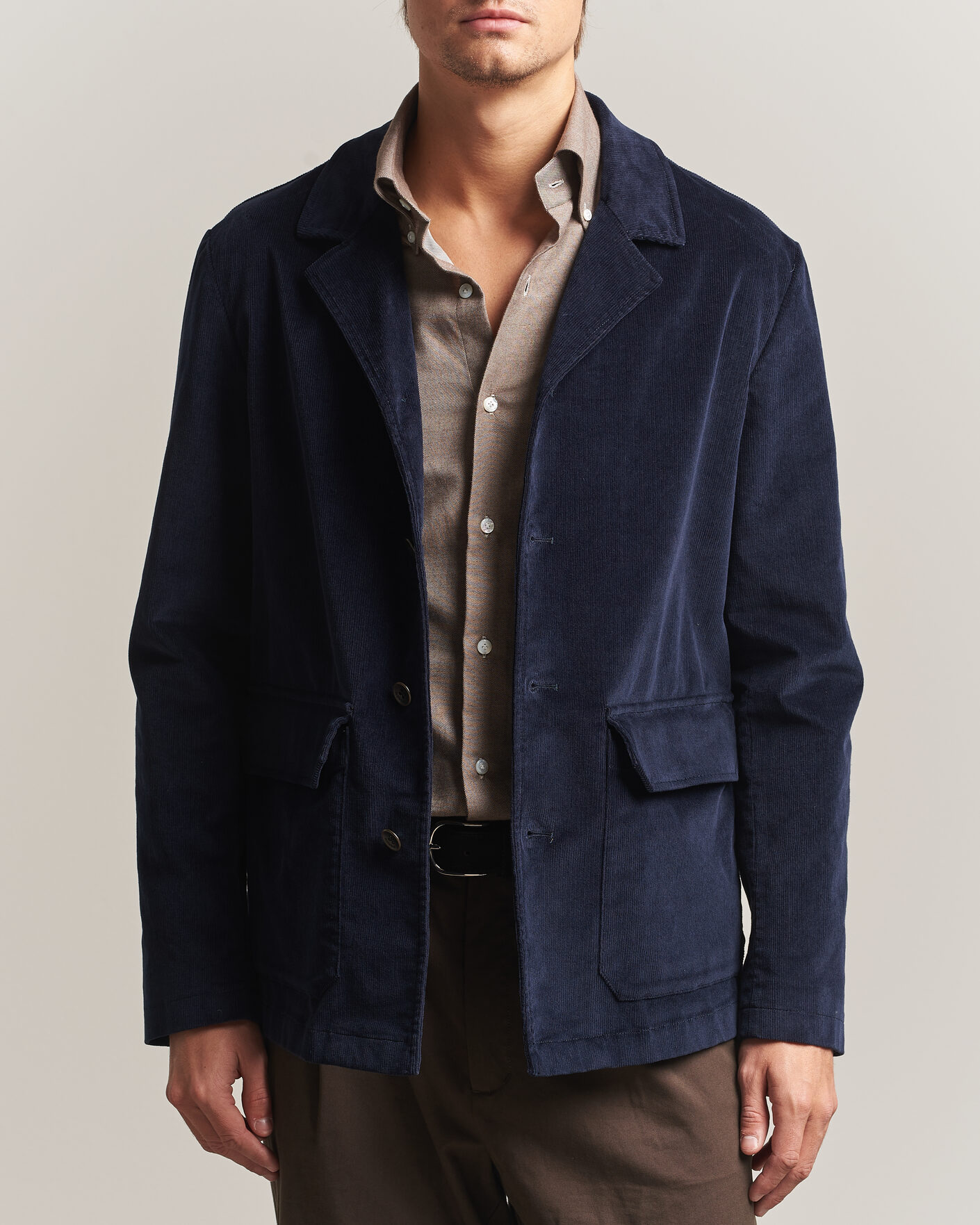 Men | Blazers | Incotex | Corduroy Sports Jacket Navy