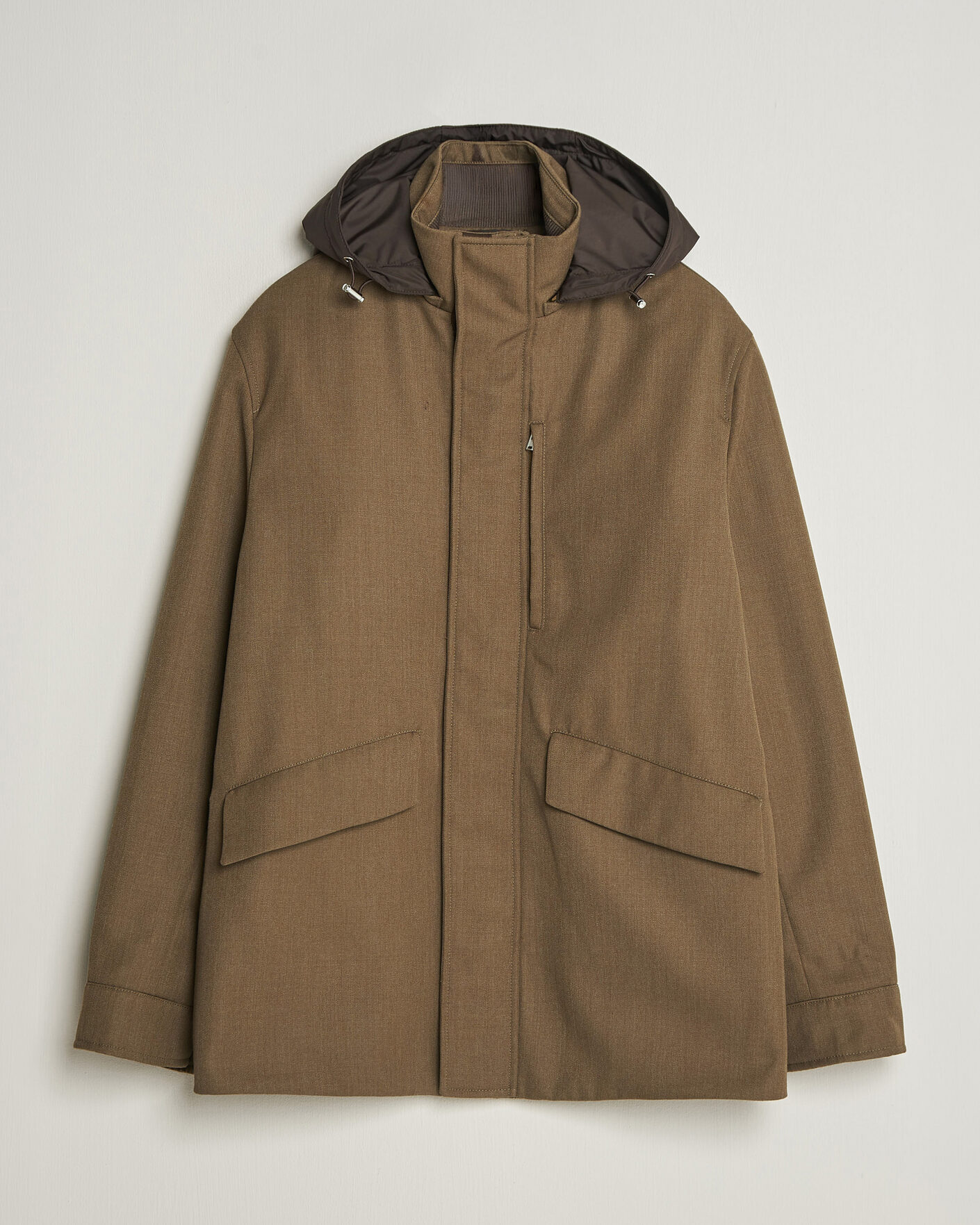 Men | Coats & Jackets | Incotex | Water Repellent Rain Caban Country Green