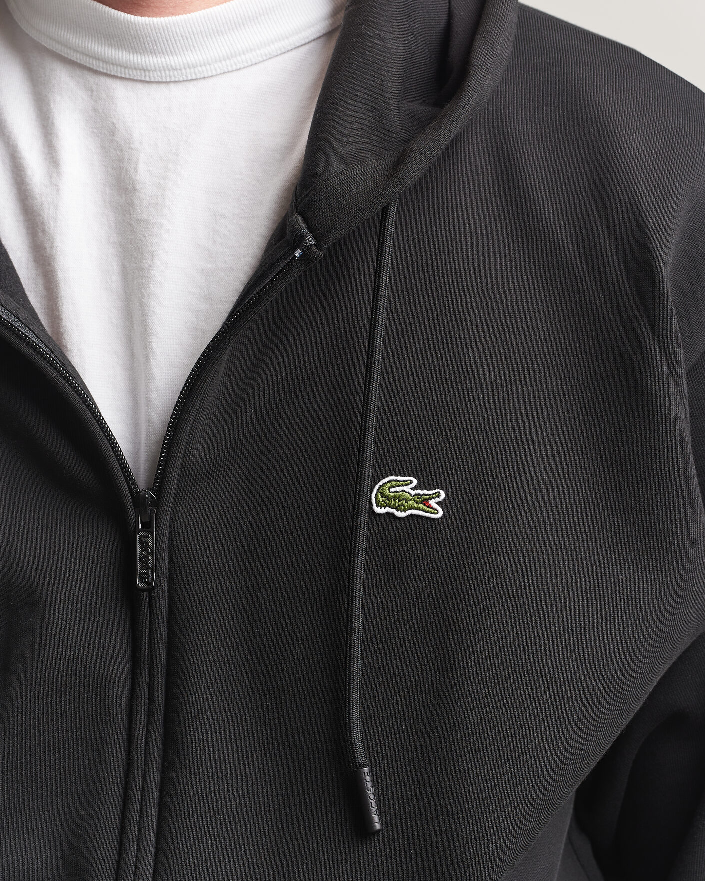 Men | Sweaters & Knitwear | Lacoste | Full Zip Hoodie Black