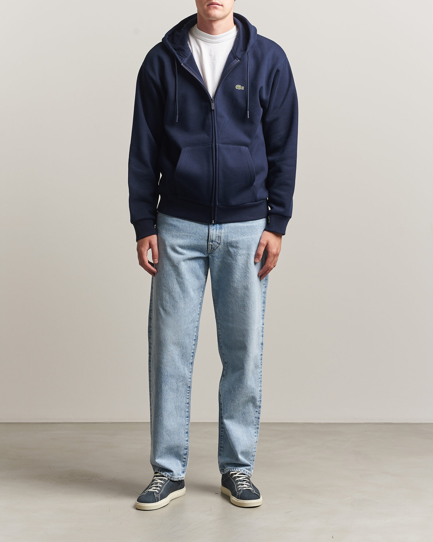 Lacoste Full Zip Hoodie Navy Blue at CareOfCarl.com