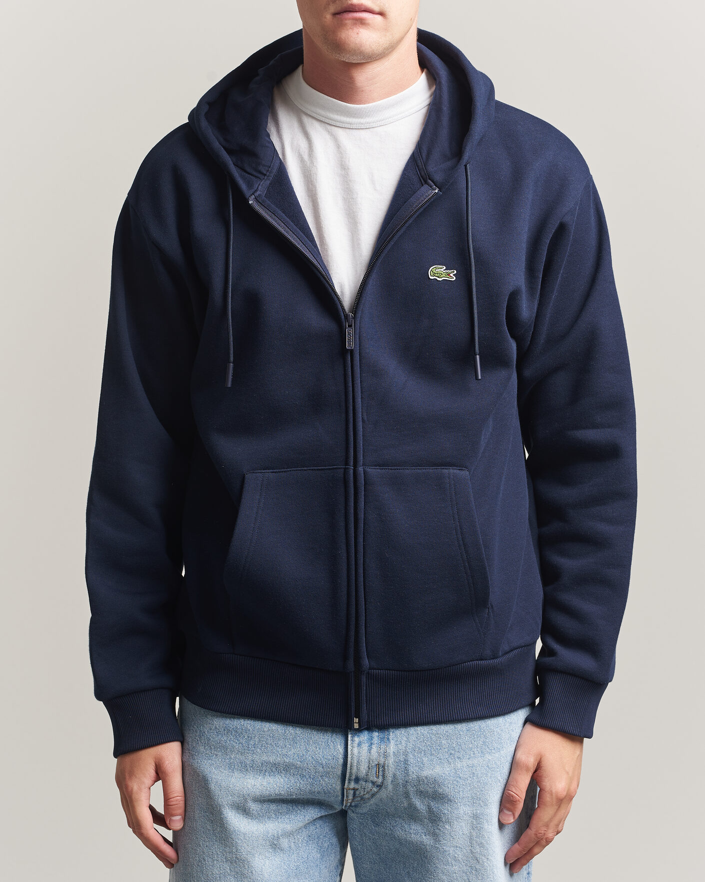 Lacoste Full Zip Hoodie Navy Blue at CareOfCarl.com