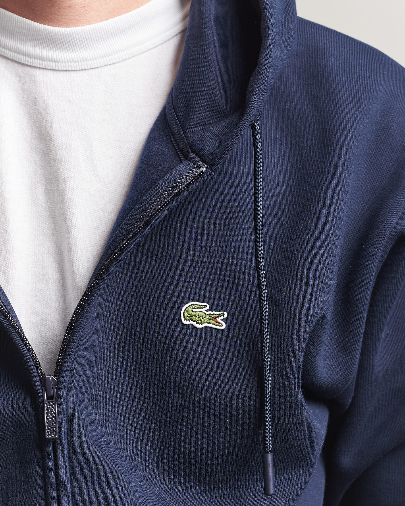 Lacoste Full Zip Hoodie Navy Blue at CareOfCarl.com