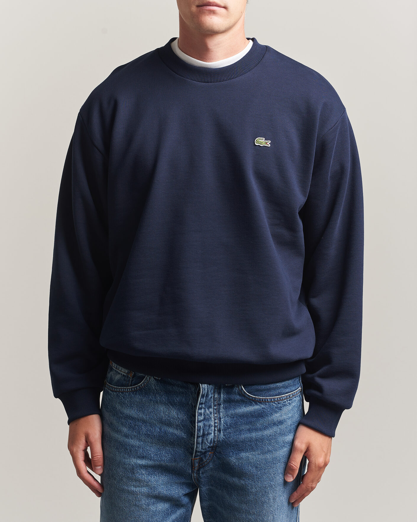 Lacoste Crew Neck Sweatshirt Navy Blue at CareOfCarl.com