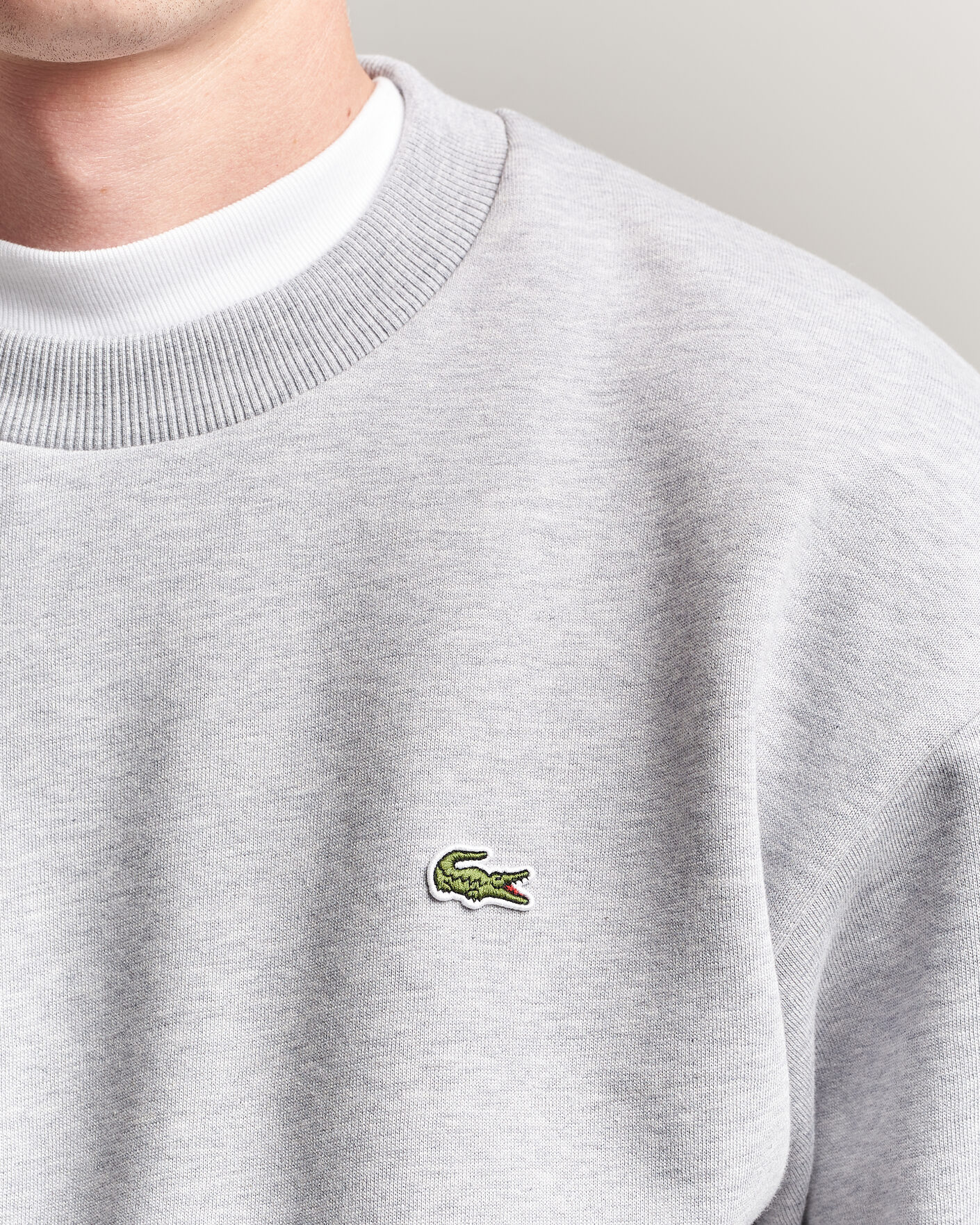 Men | Sweaters & Knitwear | Lacoste | Crew Neck Sweatshirt Silver Chine
