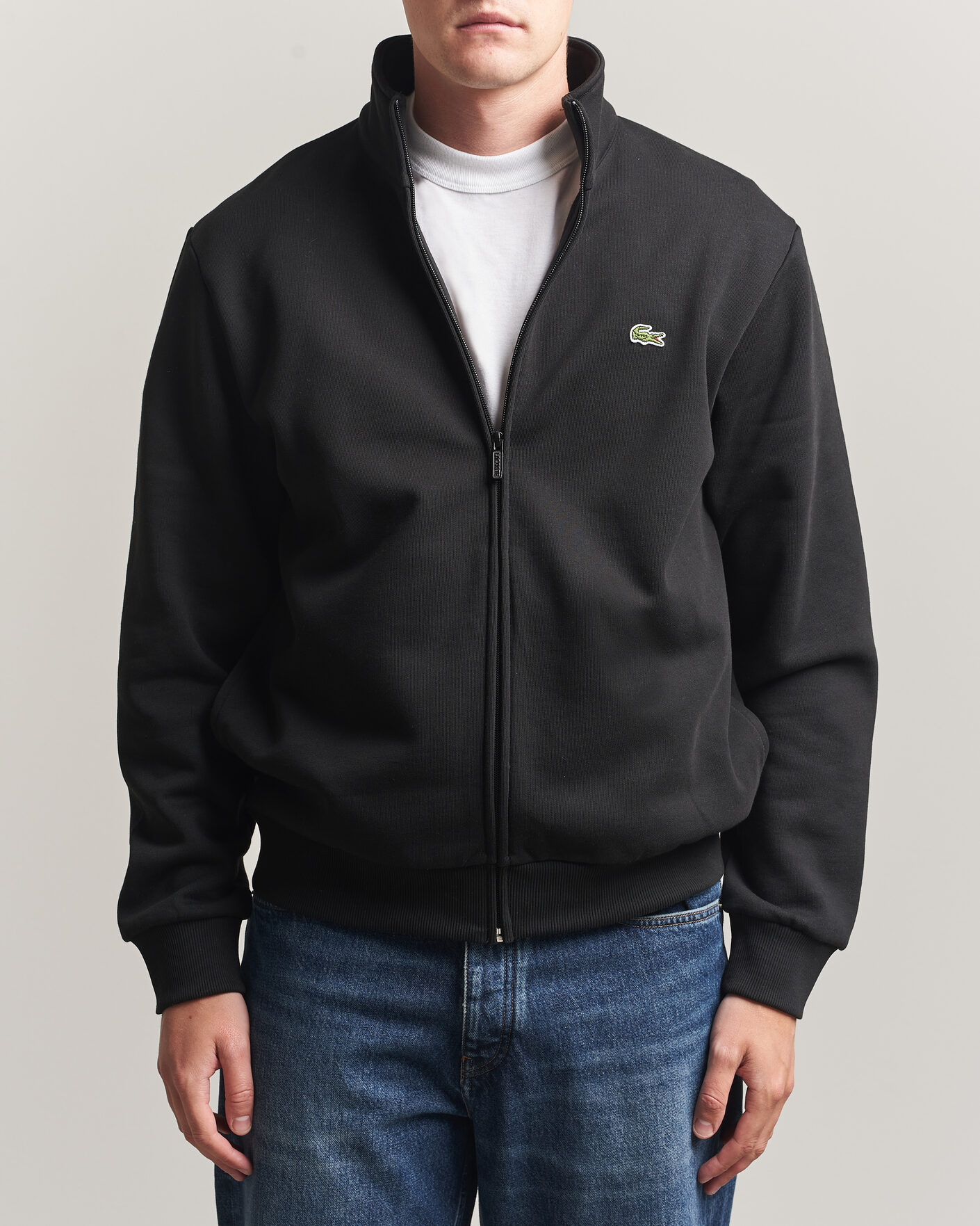 Men | Sweaters & Knitwear | Lacoste | Full Zip Sweater Black