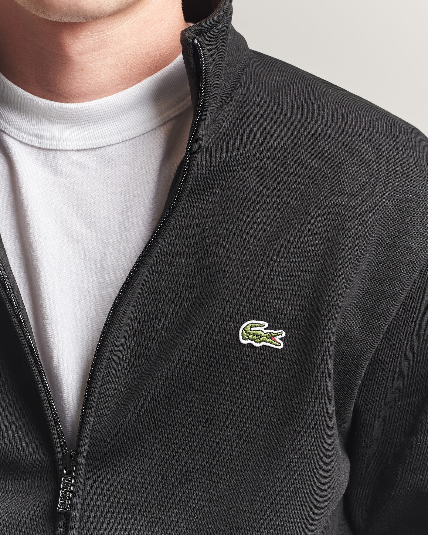 Men | Sweaters & Knitwear | Lacoste | Full Zip Sweater Black