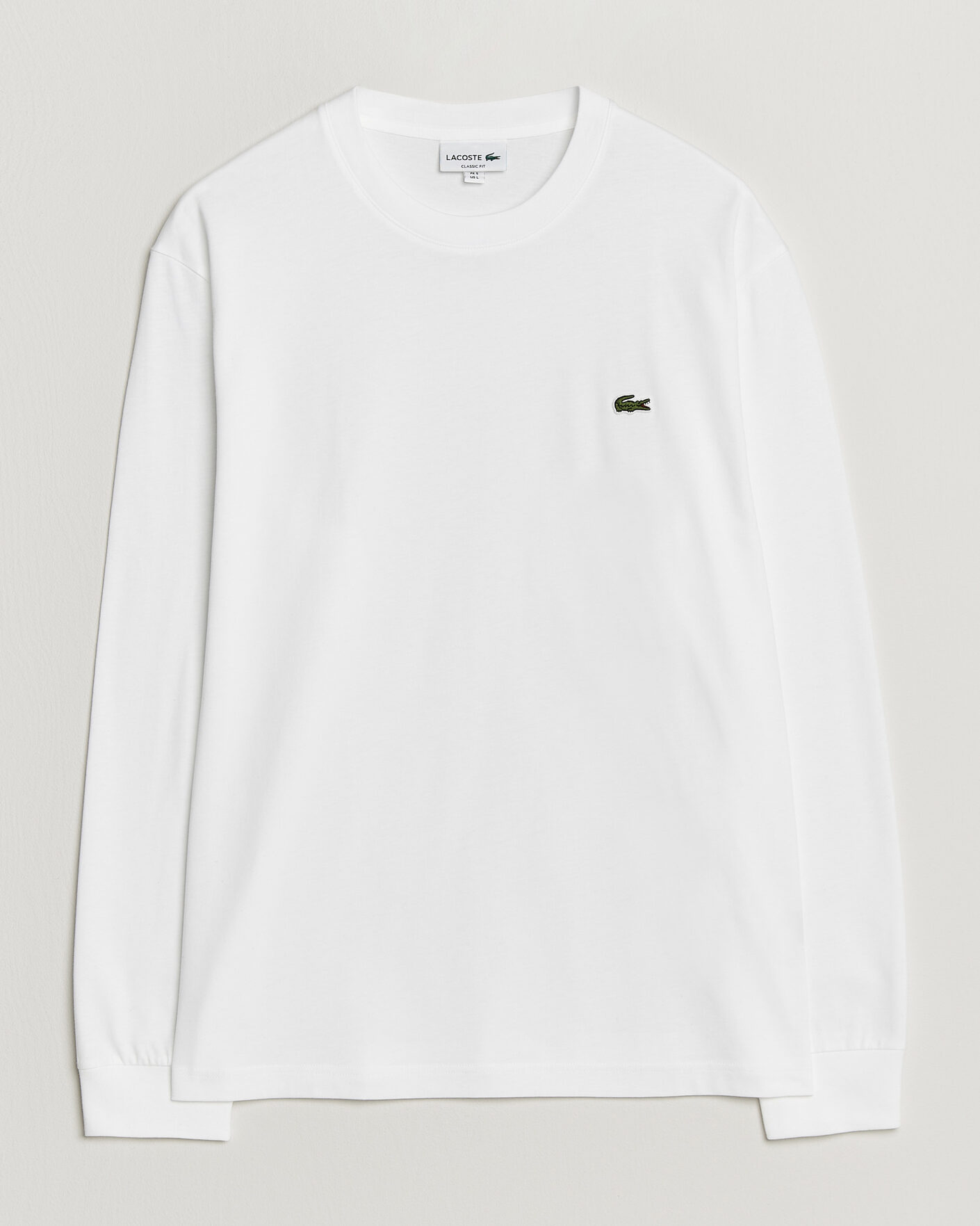 Men | T-Shirts | Lacoste | Crew Neck Long Sleeve T-Shirt White