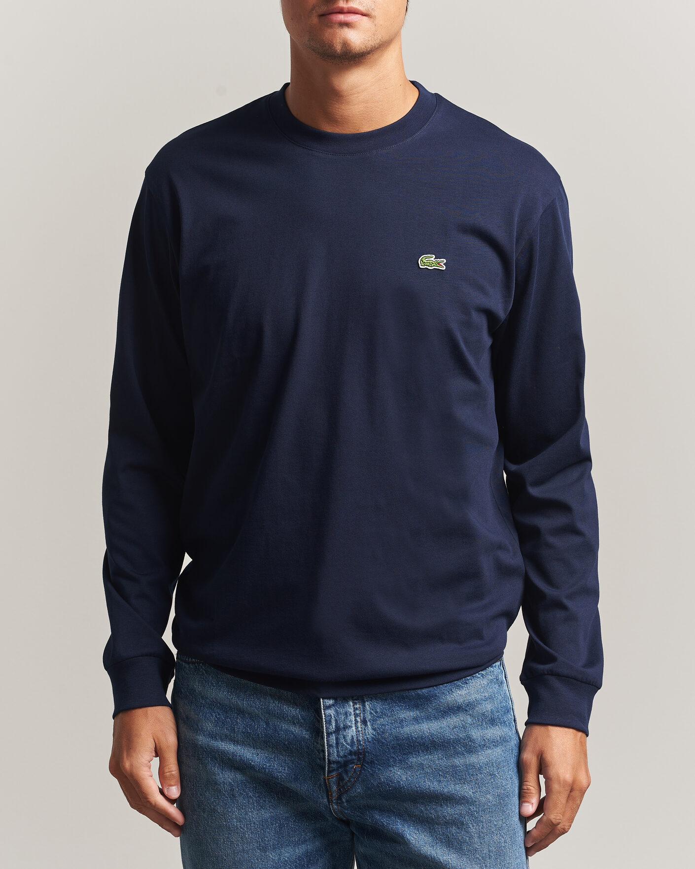 Jil Sander Long Sleeve Logo T-Shirt Navy at CareOfCarl.com