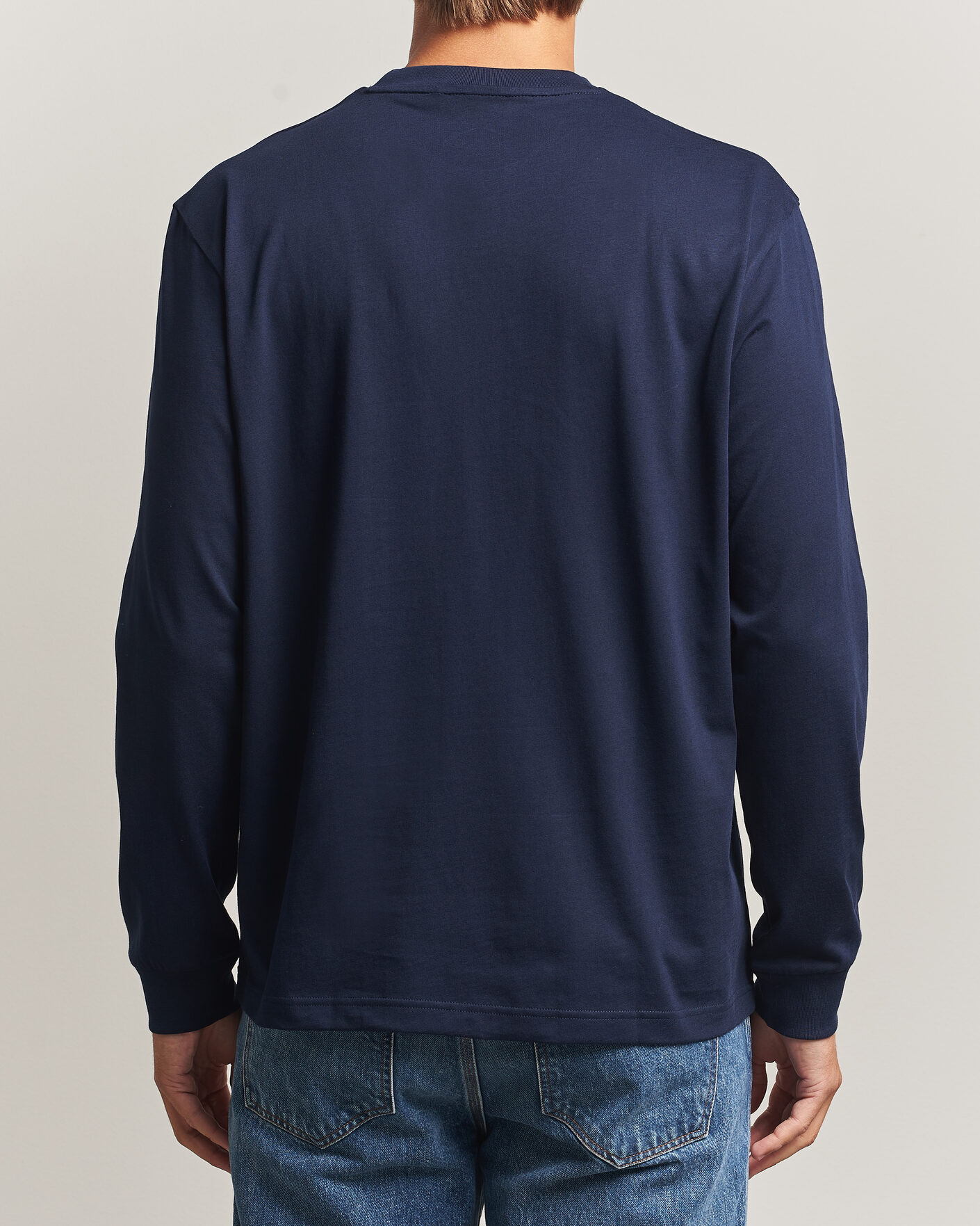 Men | T-Shirts | Lacoste | Crew Neck Long Sleeve T-Shirt Navy Blue