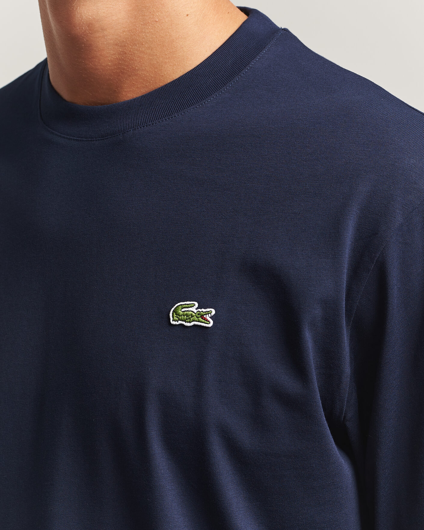 Men | T-Shirts | Lacoste | Crew Neck Long Sleeve T-Shirt Navy Blue