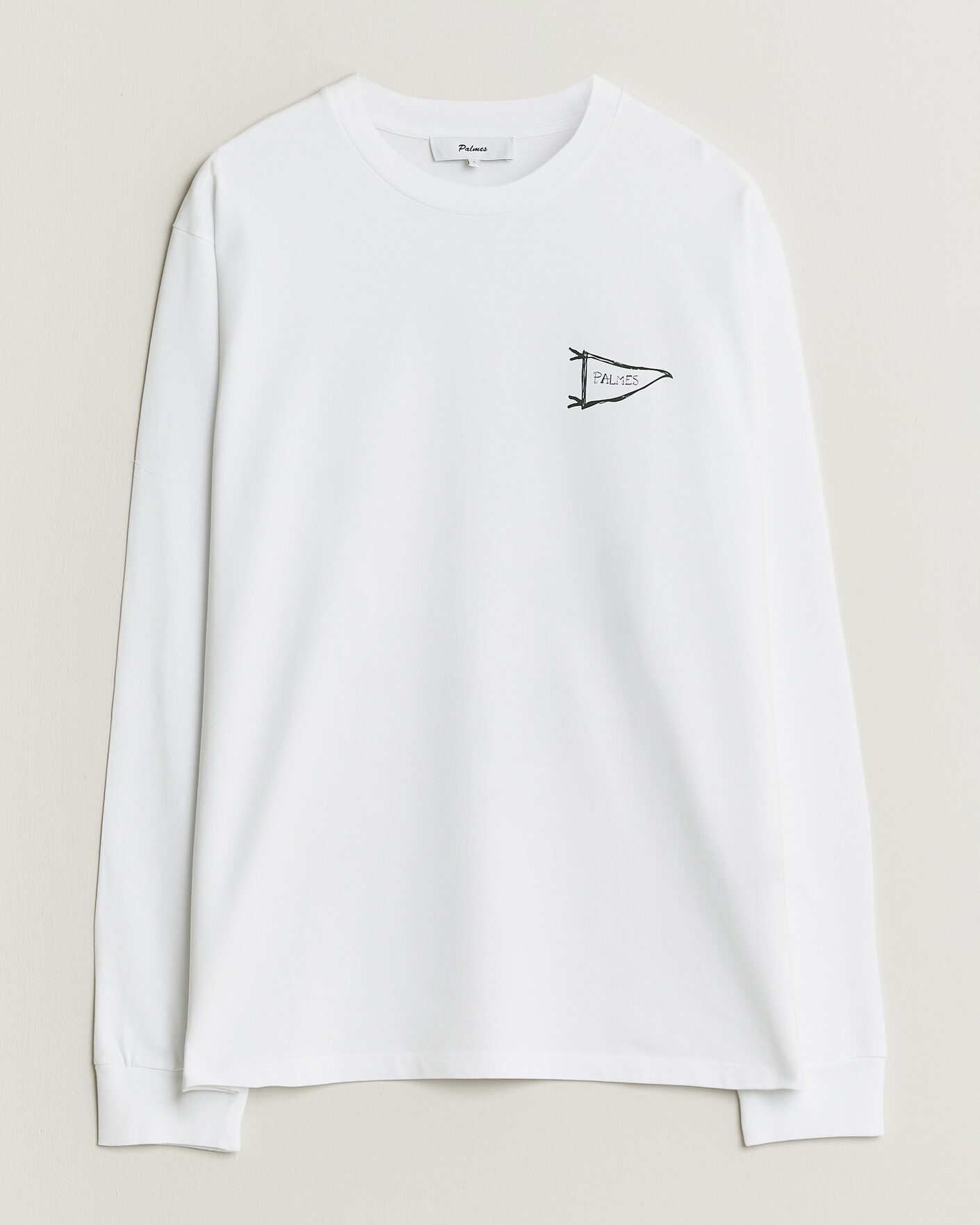 Men | T-Shirts | Palmes | Pennant Long Sleeve T-Shirt White