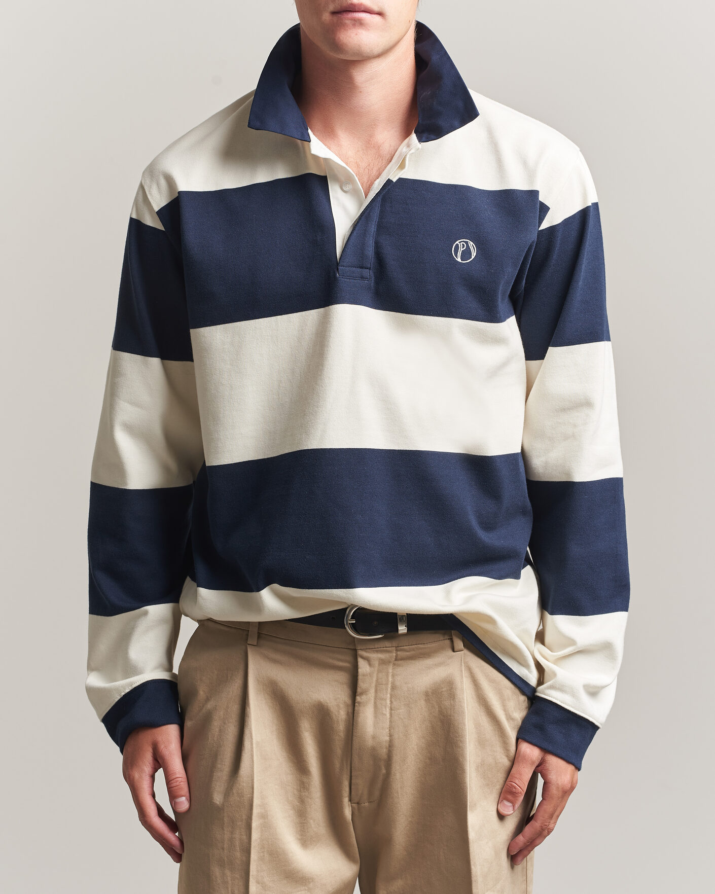 Men | Sweaters & Knitwear | Palmes | Ball Rugby Shirt Navy Stripe