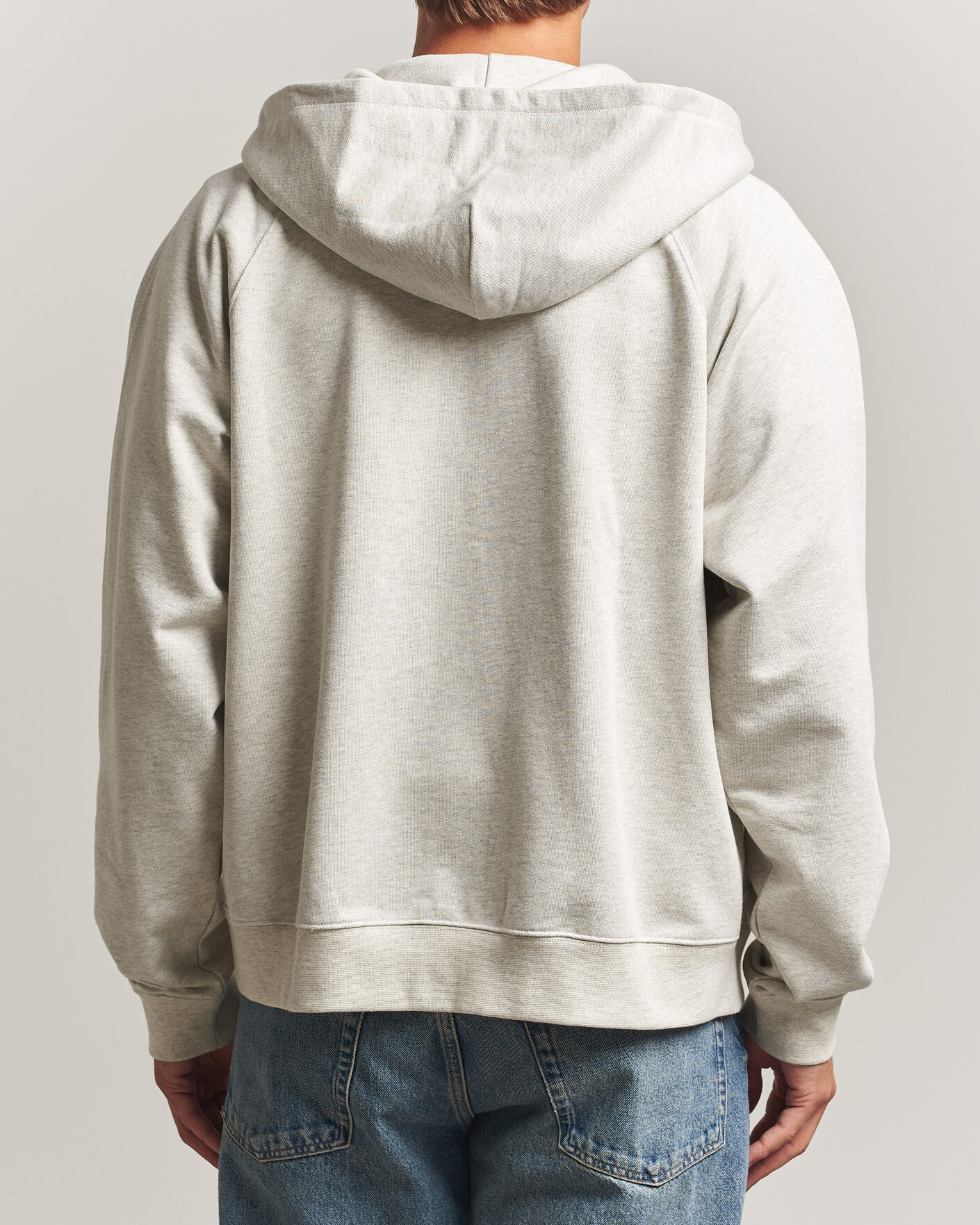 Men | Sweaters & Knitwear | Palmes | Logo Zip Hoodie Grey Melange