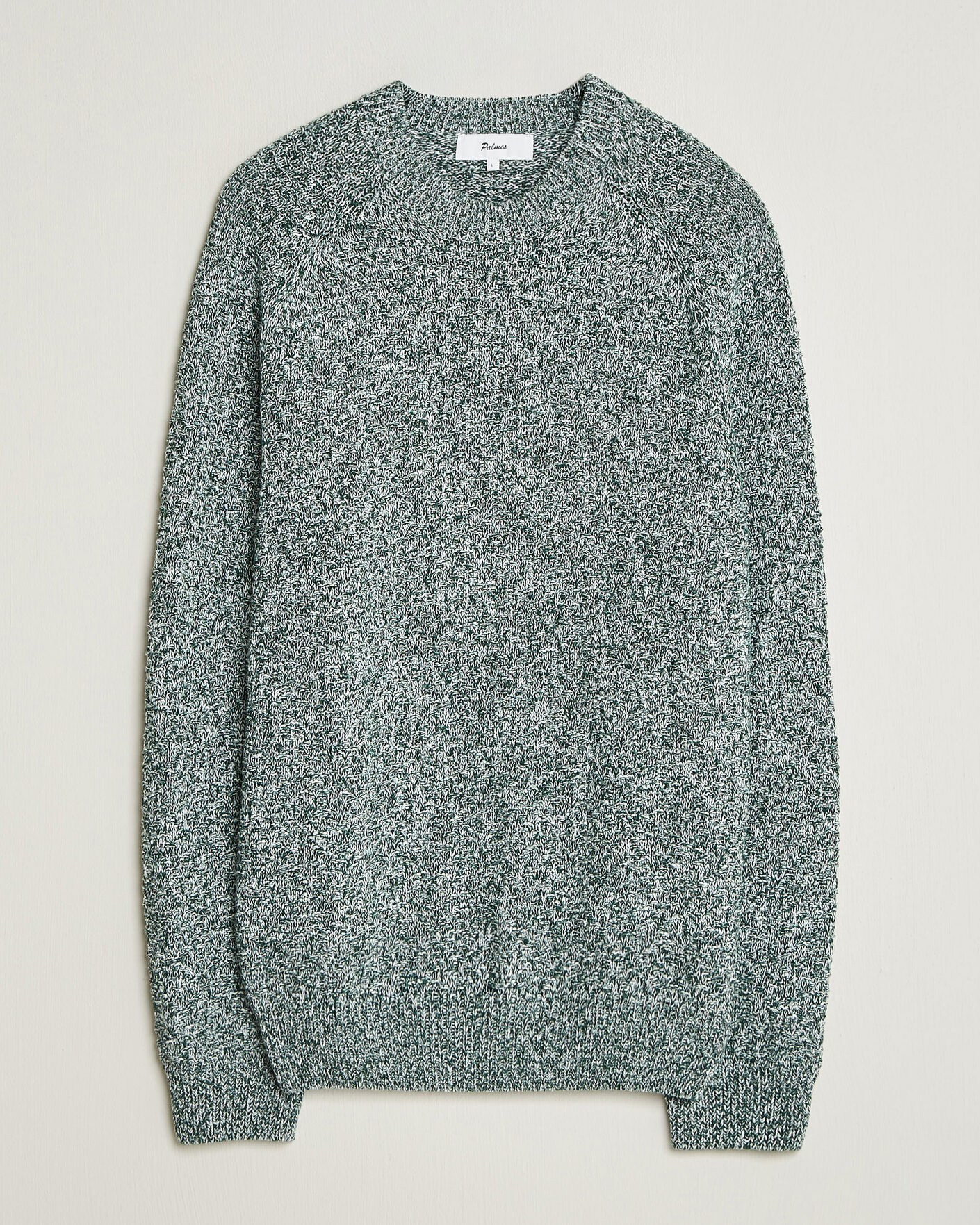 Men | Sweaters & Knitwear | Palmes | Knitted Crew Neck Sweater Green Melange