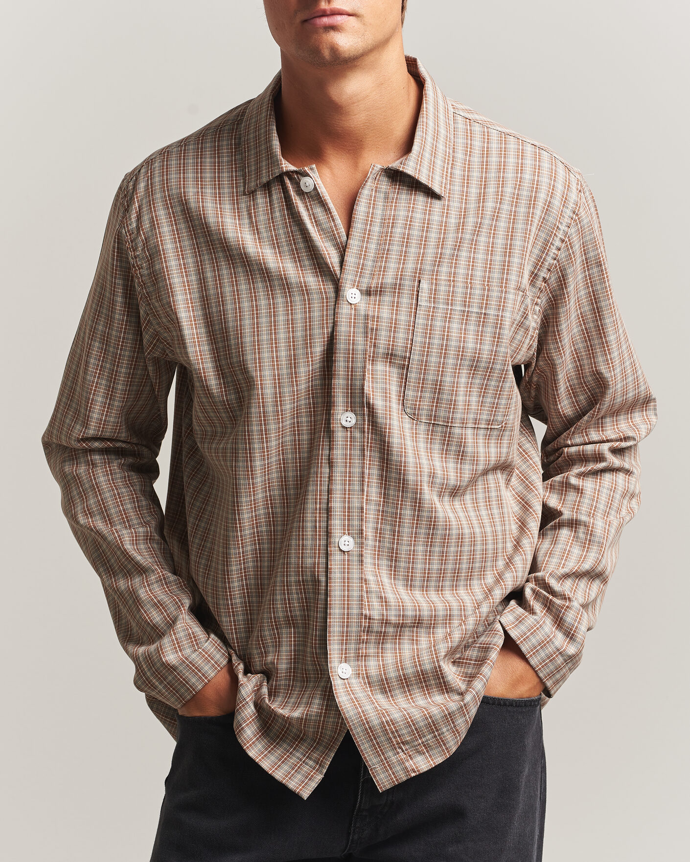 Men | Shirts | Palmes | Fault Shirt Brown Check