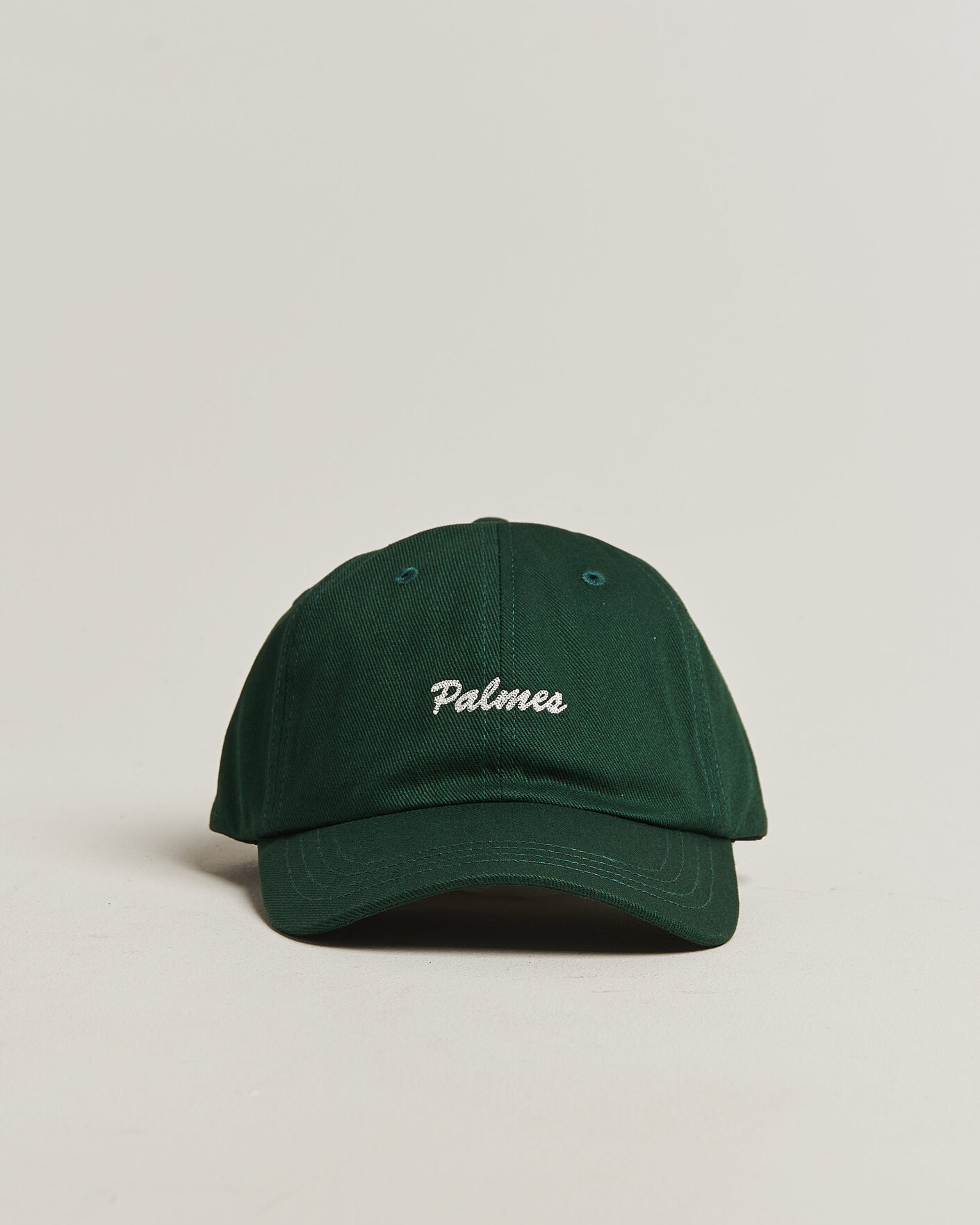 Palmes Logo 6-Panel Cap Dark Green at CareOfCarl.com