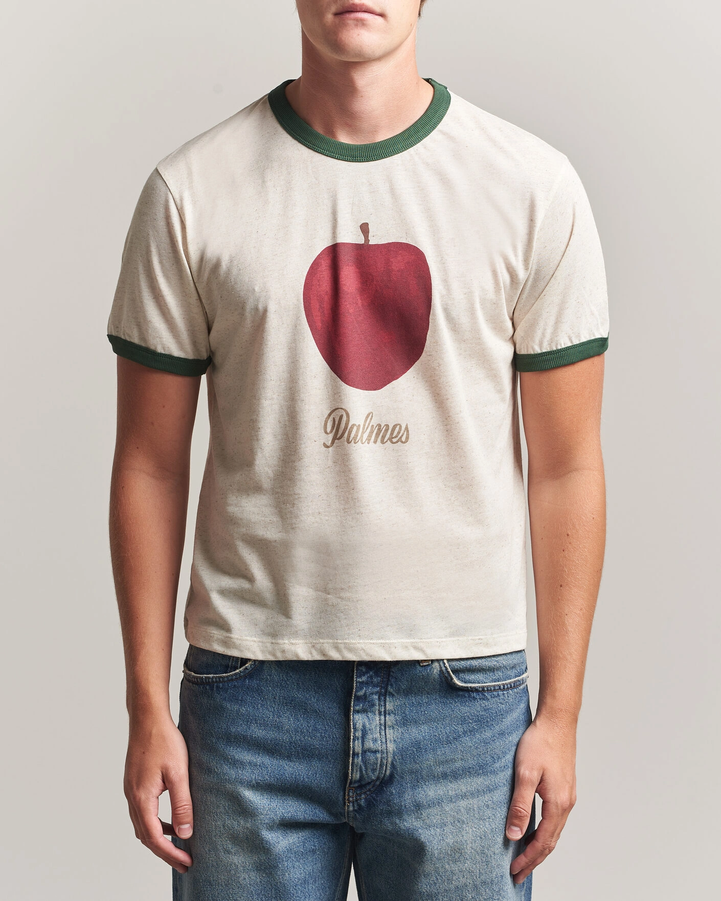 Men | T-Shirts | Palmes | Apple Ringer T-Shirt Broken White