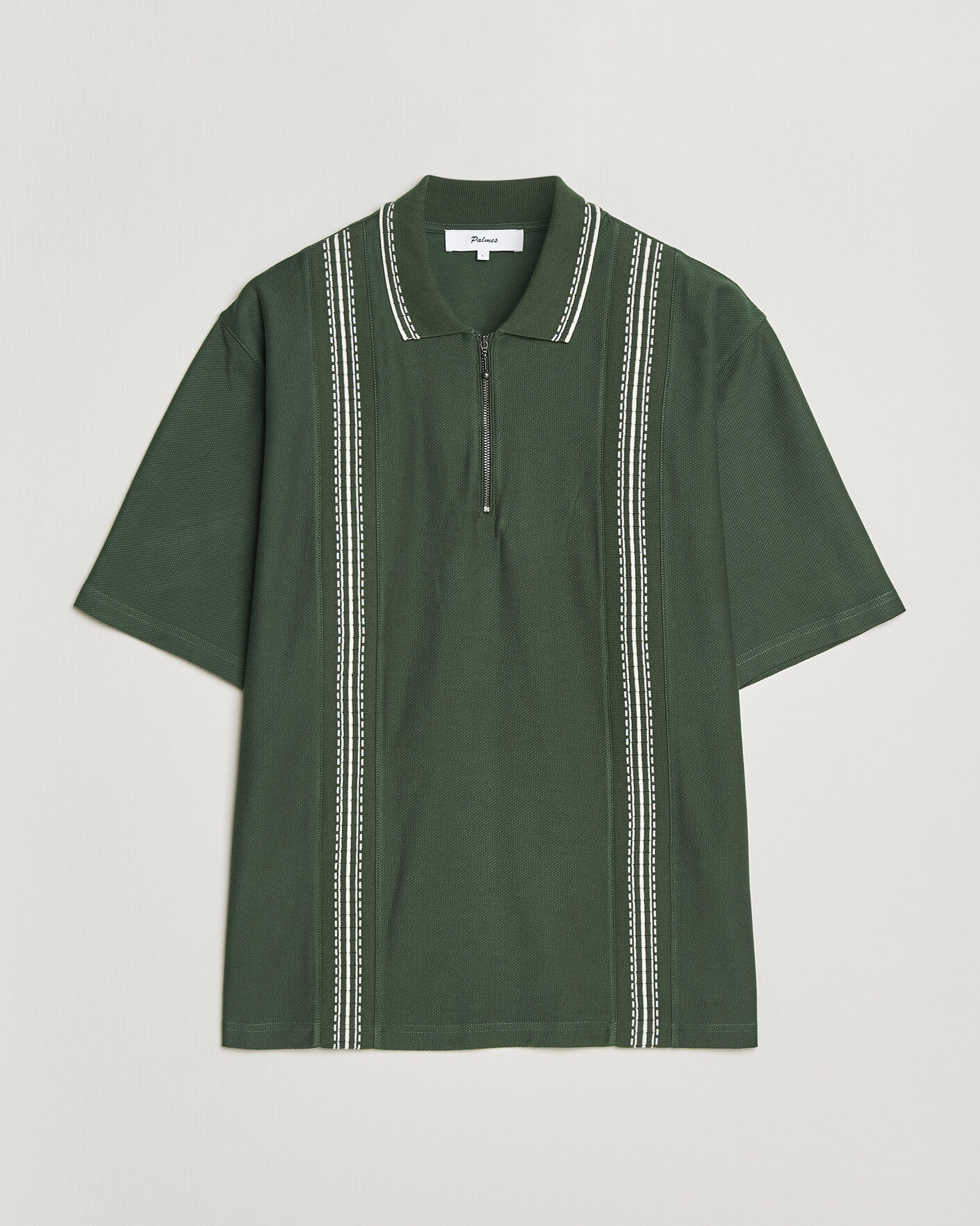Men | Polo Shirts | Palmes | Panel Zip Polo Green
