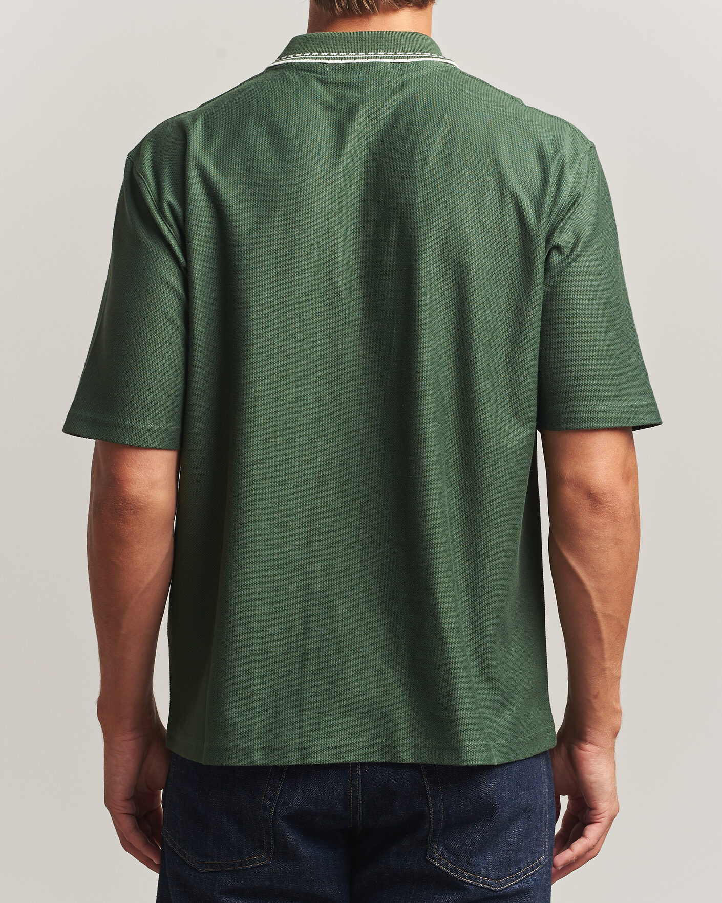 Men | Polo Shirts | Palmes | Panel Zip Polo Green