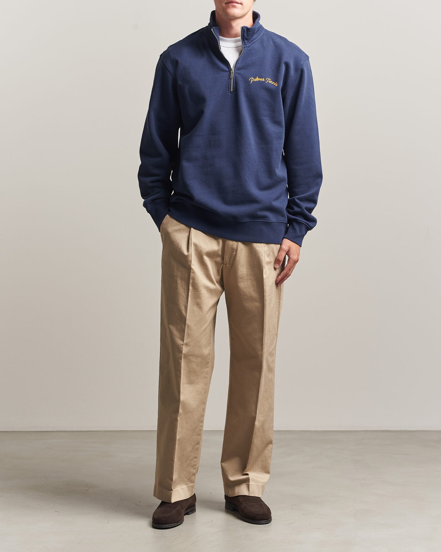 Men | Sweaters & Knitwear | Palmes | Western Zip Sweatshirt Navy