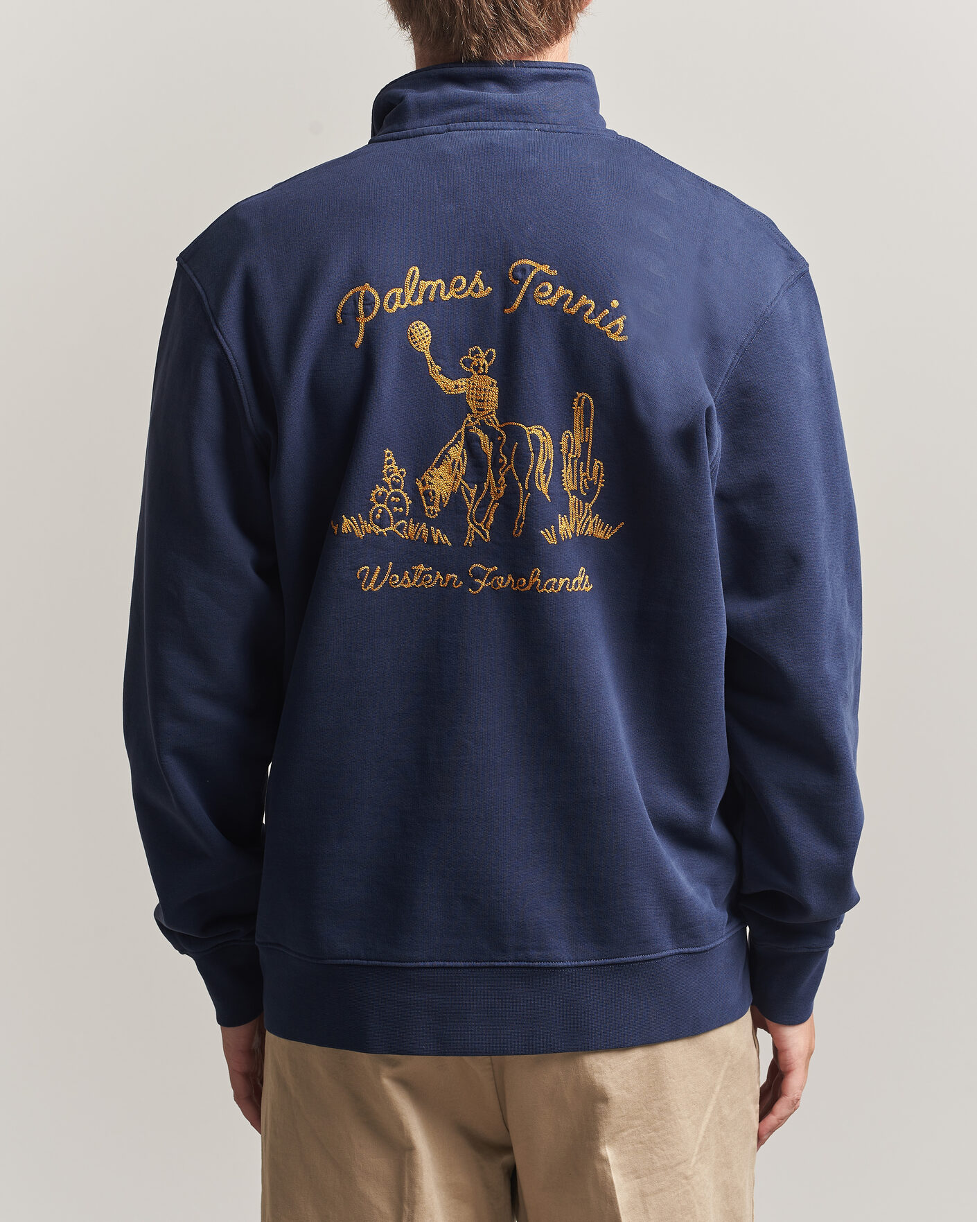 Men | Sweaters & Knitwear | Palmes | Western Zip Sweatshirt Navy
