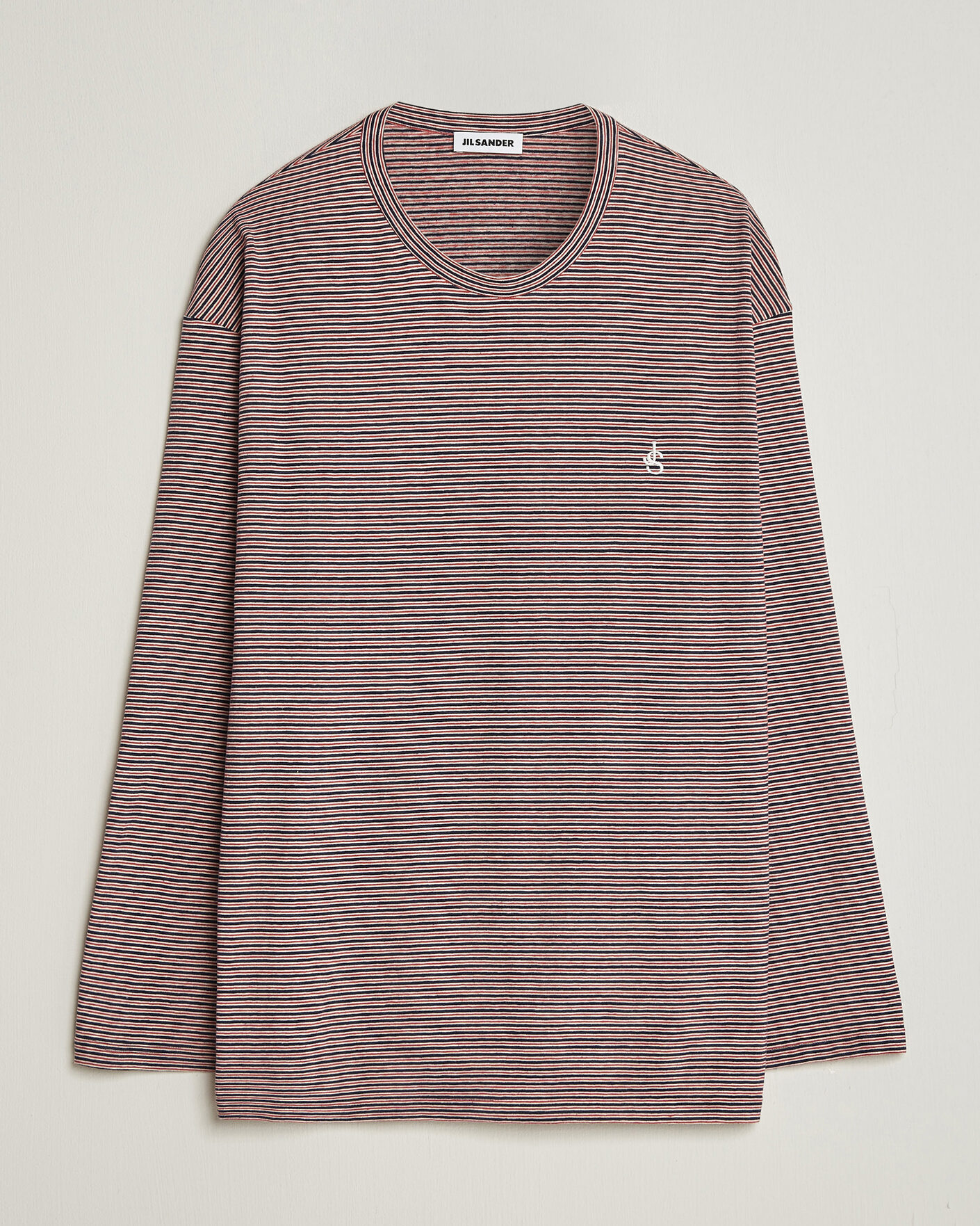 Jil Sander Long Sleeve Striped T-Shirt Red at CareOfCarl.com