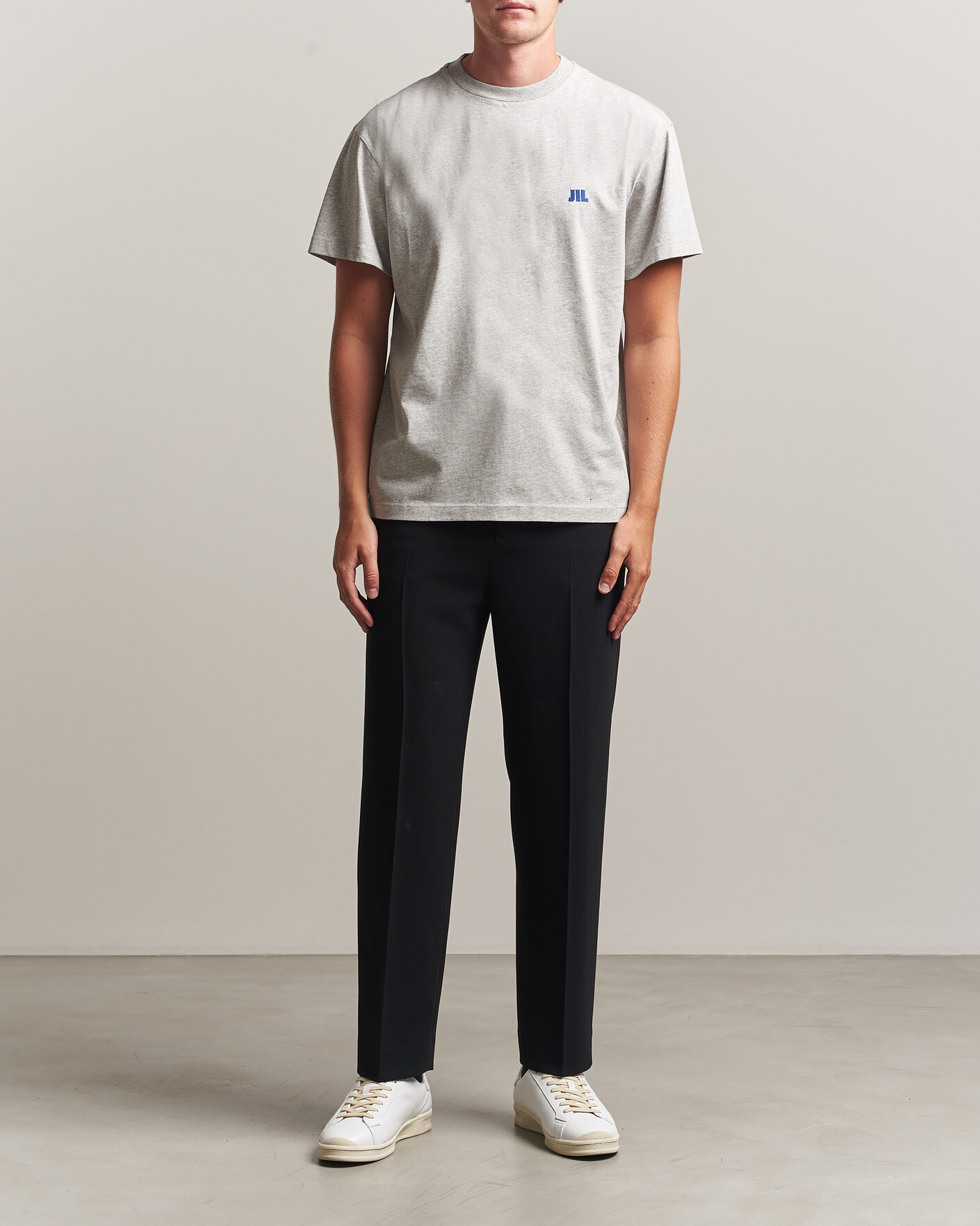 Men | T-Shirts | Jil Sander | Short Sleeve Jil Logo T-Shirt Light Grey