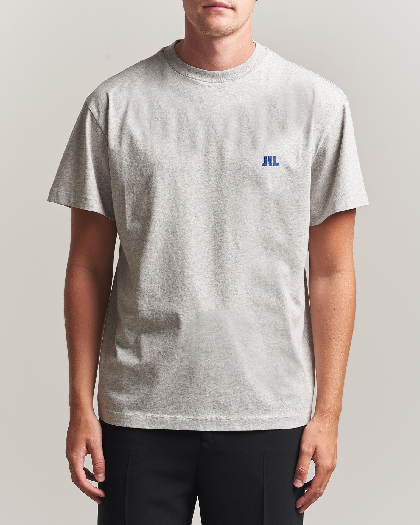 Jil Sander Short Sleeve Jil Logo T-Shirt Light Grey at CareOfCarl.com
