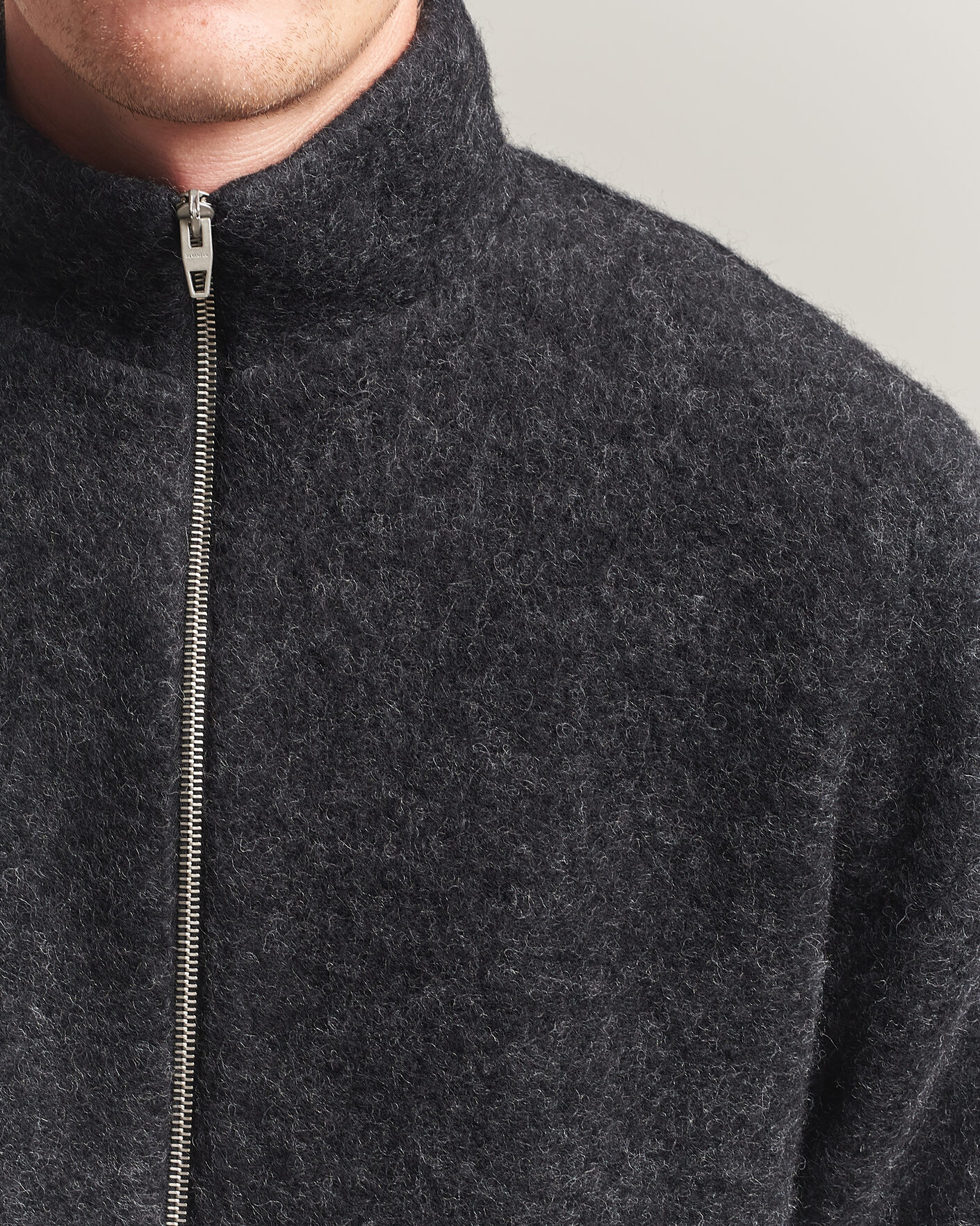Jil Sander Full Zip Fleece Jacket Charcoal at CareOfCarl.com