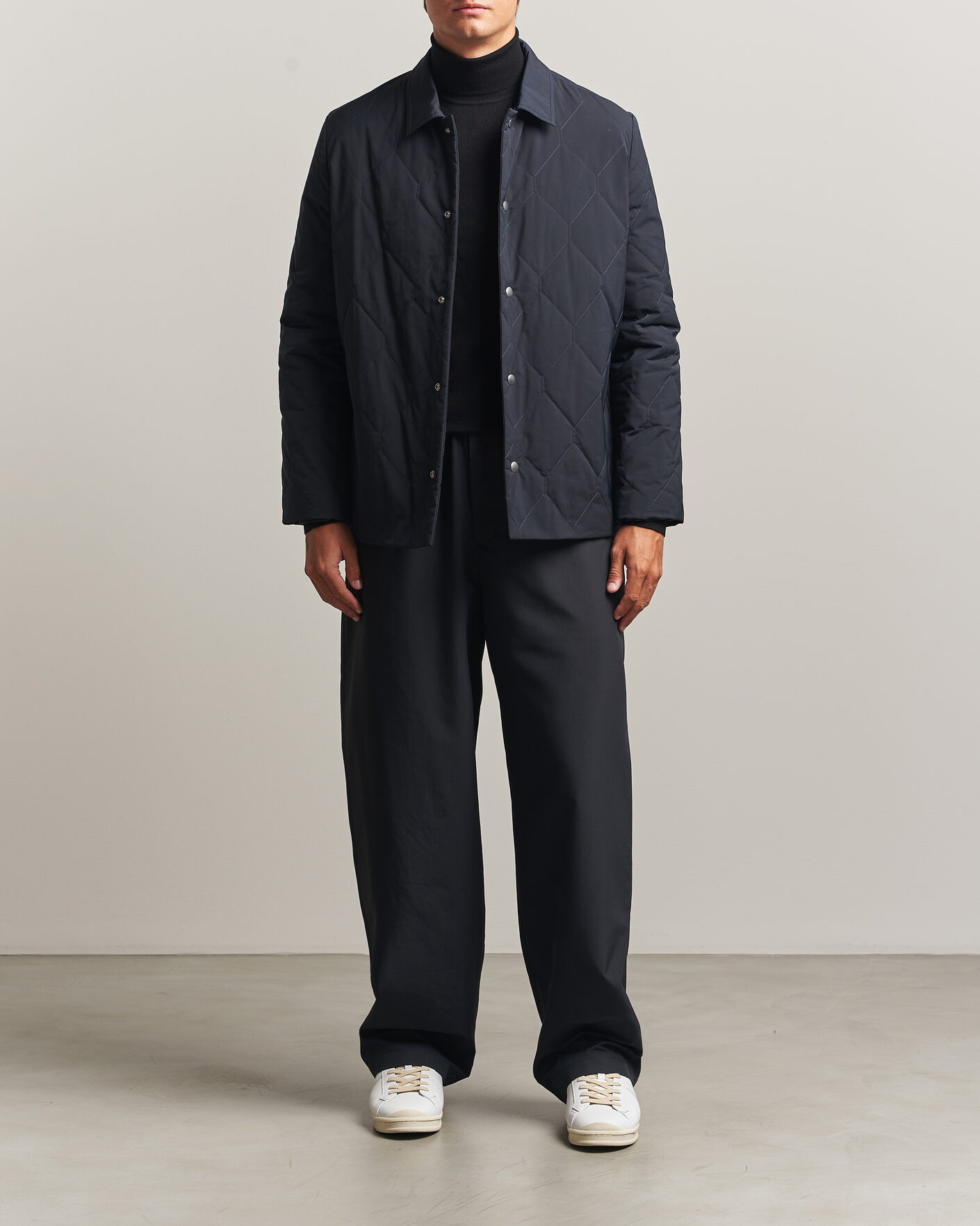 Jil Sander Quilted Down Jacket Navy at CareOfCarl.com