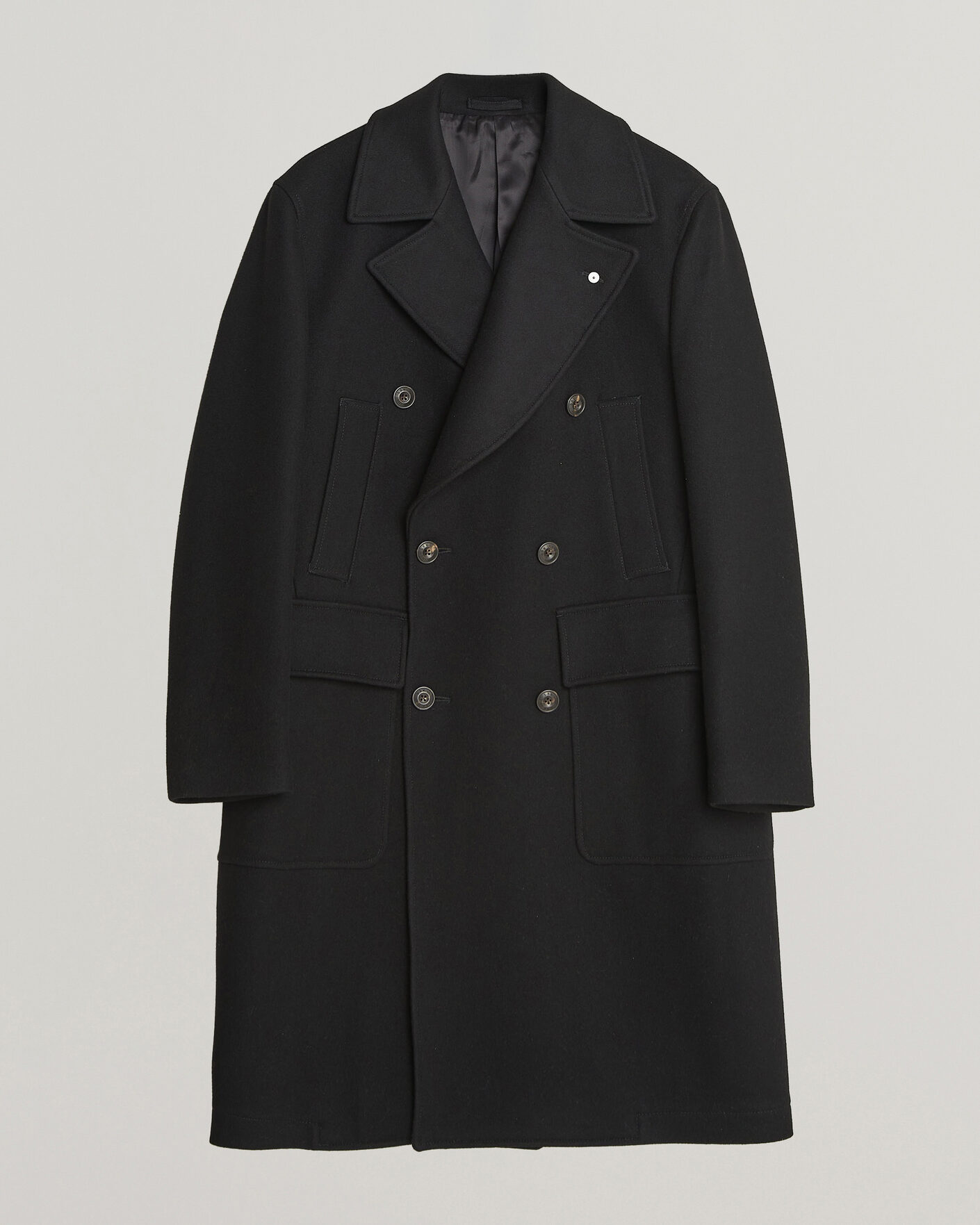 Men | Coats & Jackets | L.B.M. 1911 | Double Breasted Wool/Cashmere Coat Black