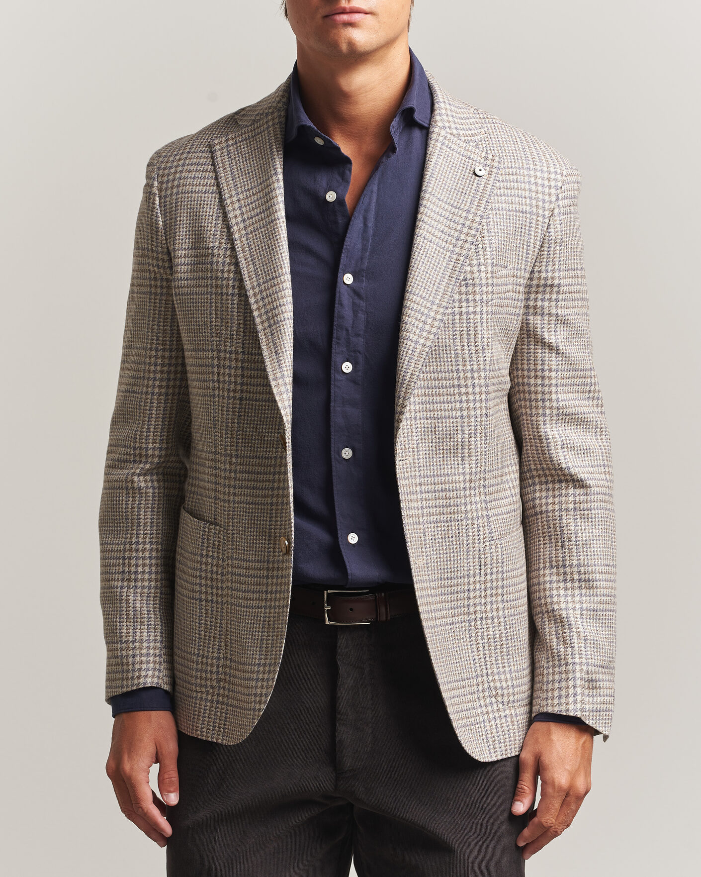 Men | Blazers | L.B.M. 1911 | Jack Regular Check Wool/Cashmere/Silk Blazer Brown
