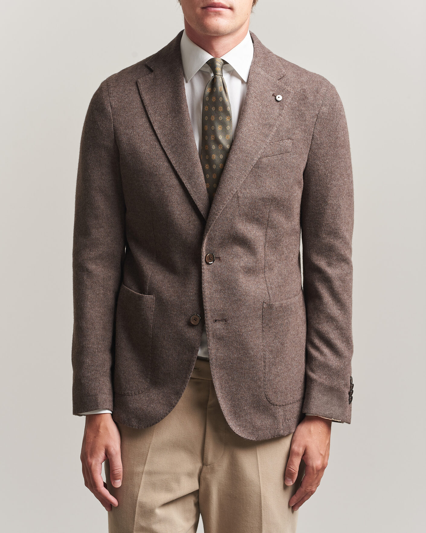 Men | Blazers | L.B.M. 1911 | Jack Knitted Cashmere Mix Blazer Brown