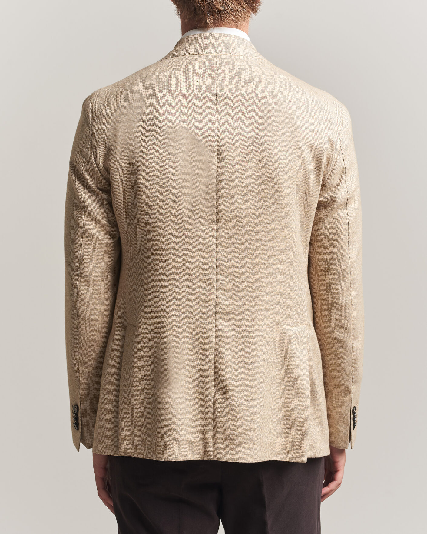 Men | Blazers | L.B.M. 1911 | Jack Cotton Herringbone Blazer Beige